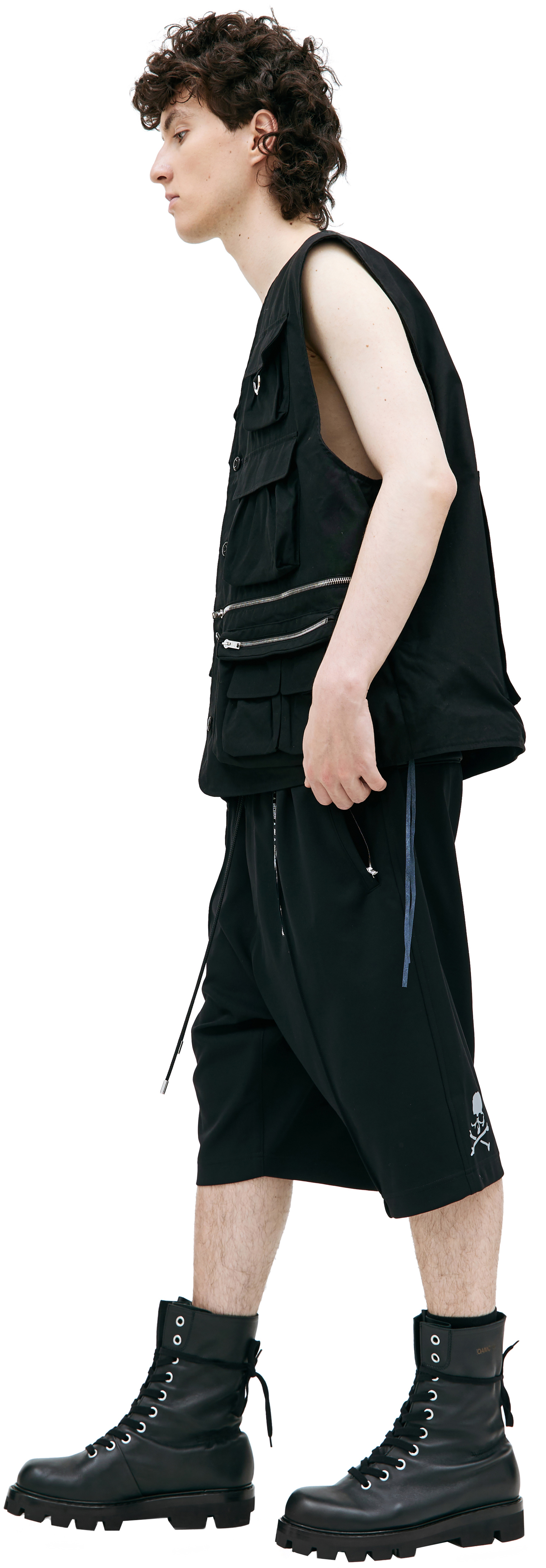 Mastermind WORLD Black multi-pocket vest