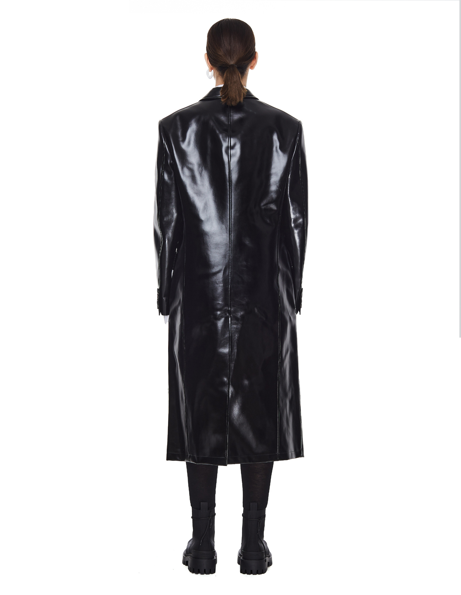 Junya Watanabe Двубортное пальто из искусственной кожи