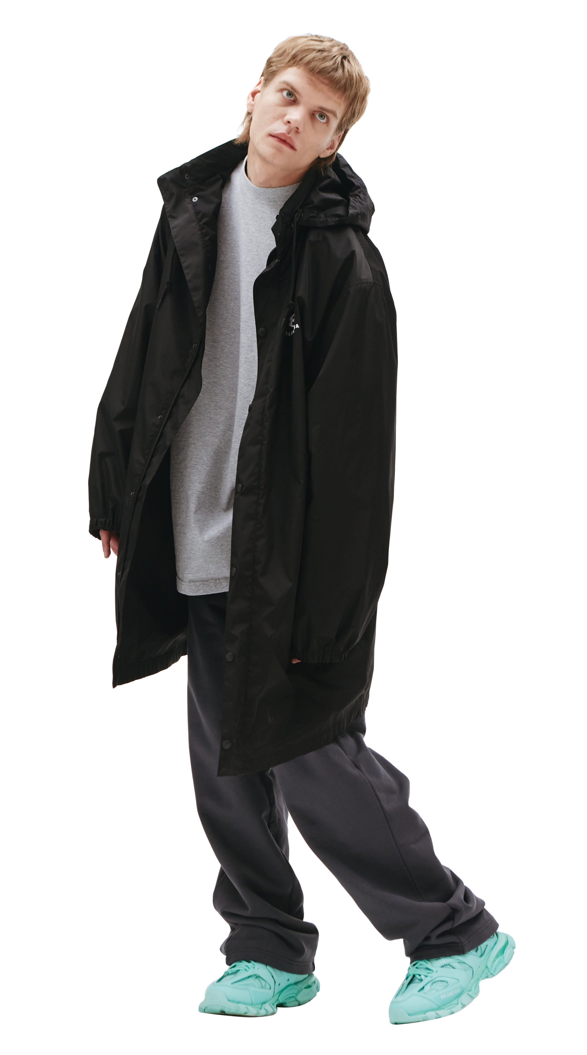 Balenciaga Black logo rain coat