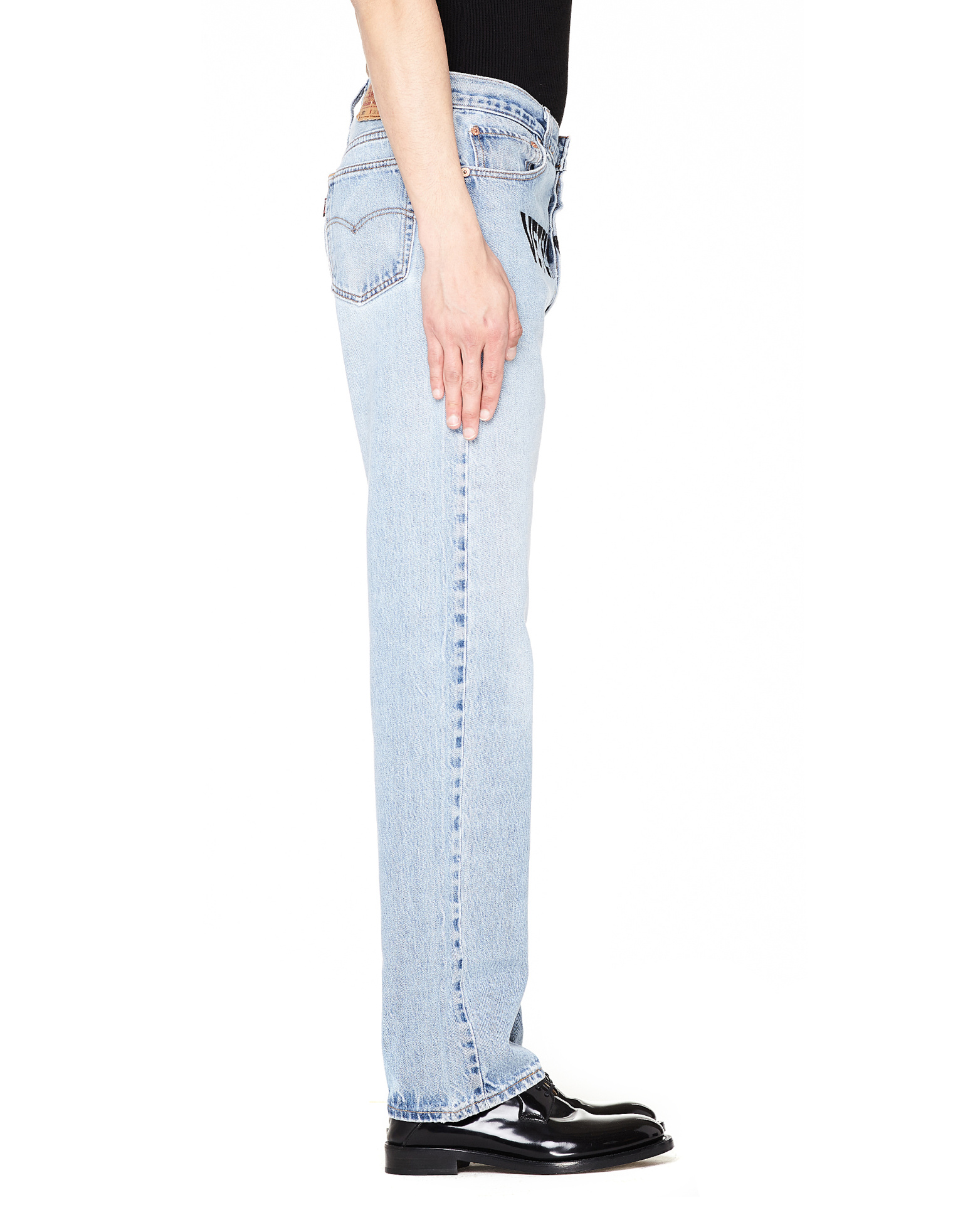 VETEMENTS Blue Logo Embroidered Jeans