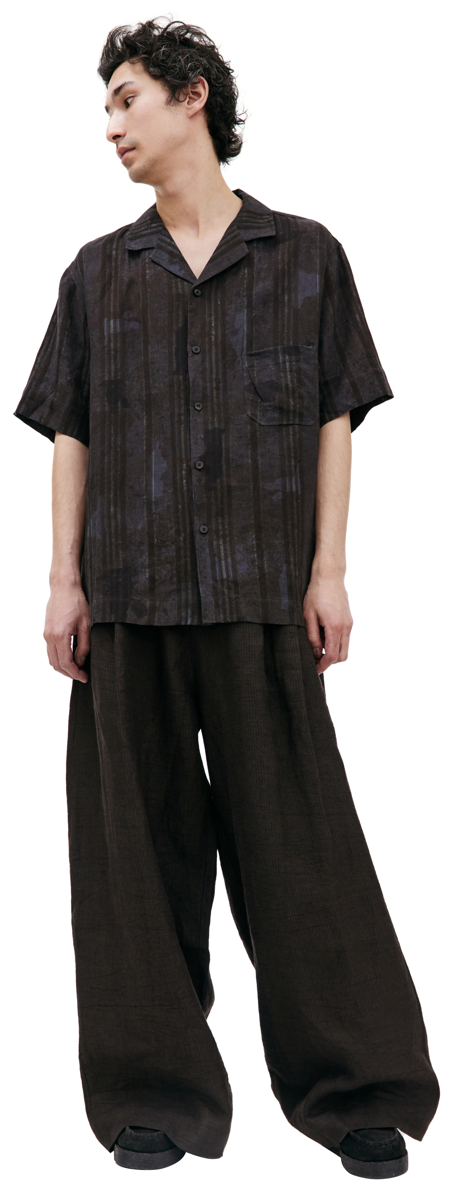 Ziggy Chen Striped short sleeve shirt