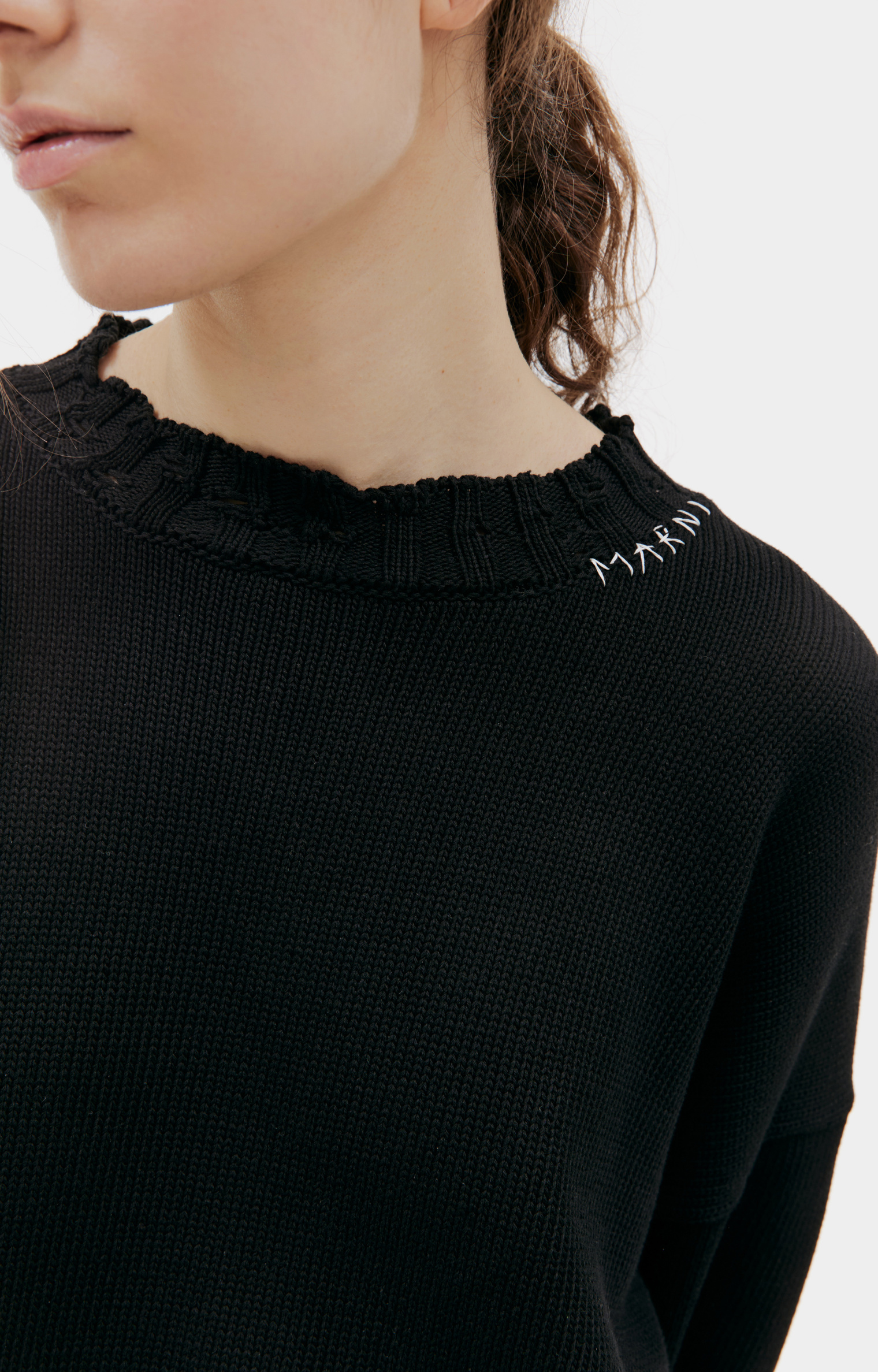 Marni Рваный свитер с логотипом