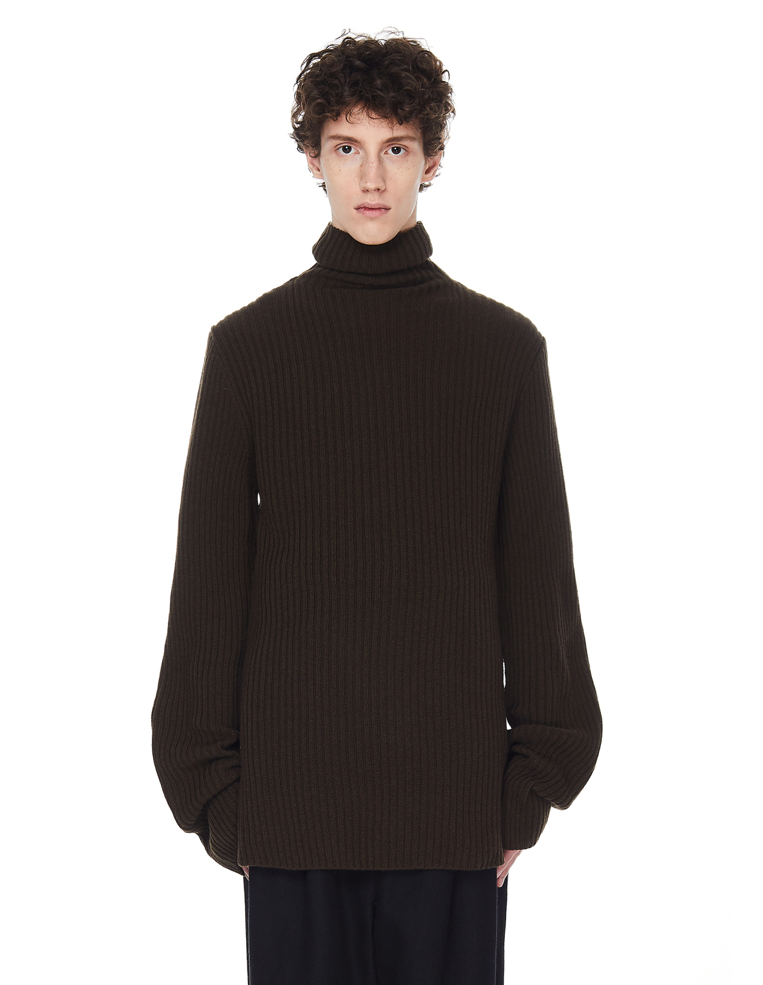 Ann Demeulemeester Khaki Turtleneck Sweater