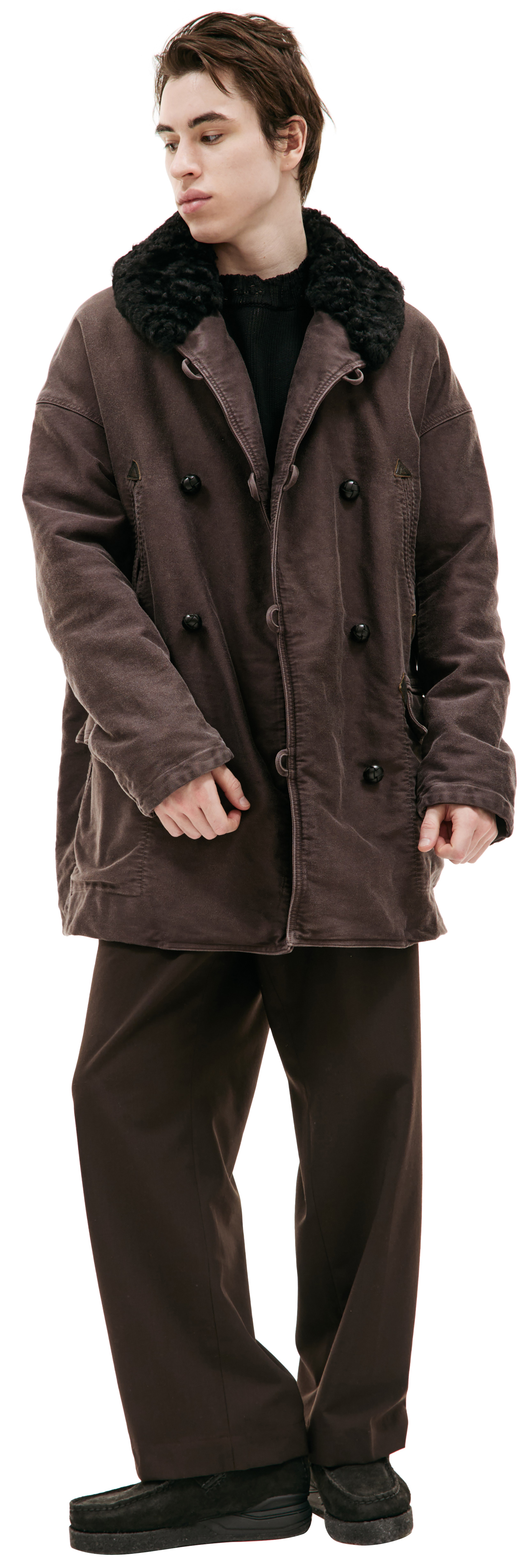 visvim Brown sheepskin coat