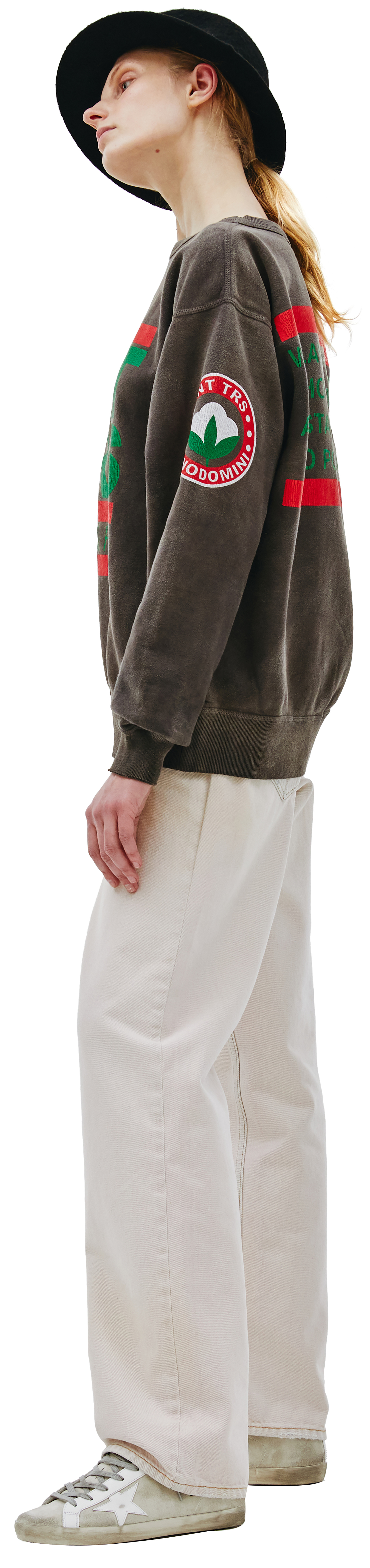 Saint Michael Sweatshirt with cracked print