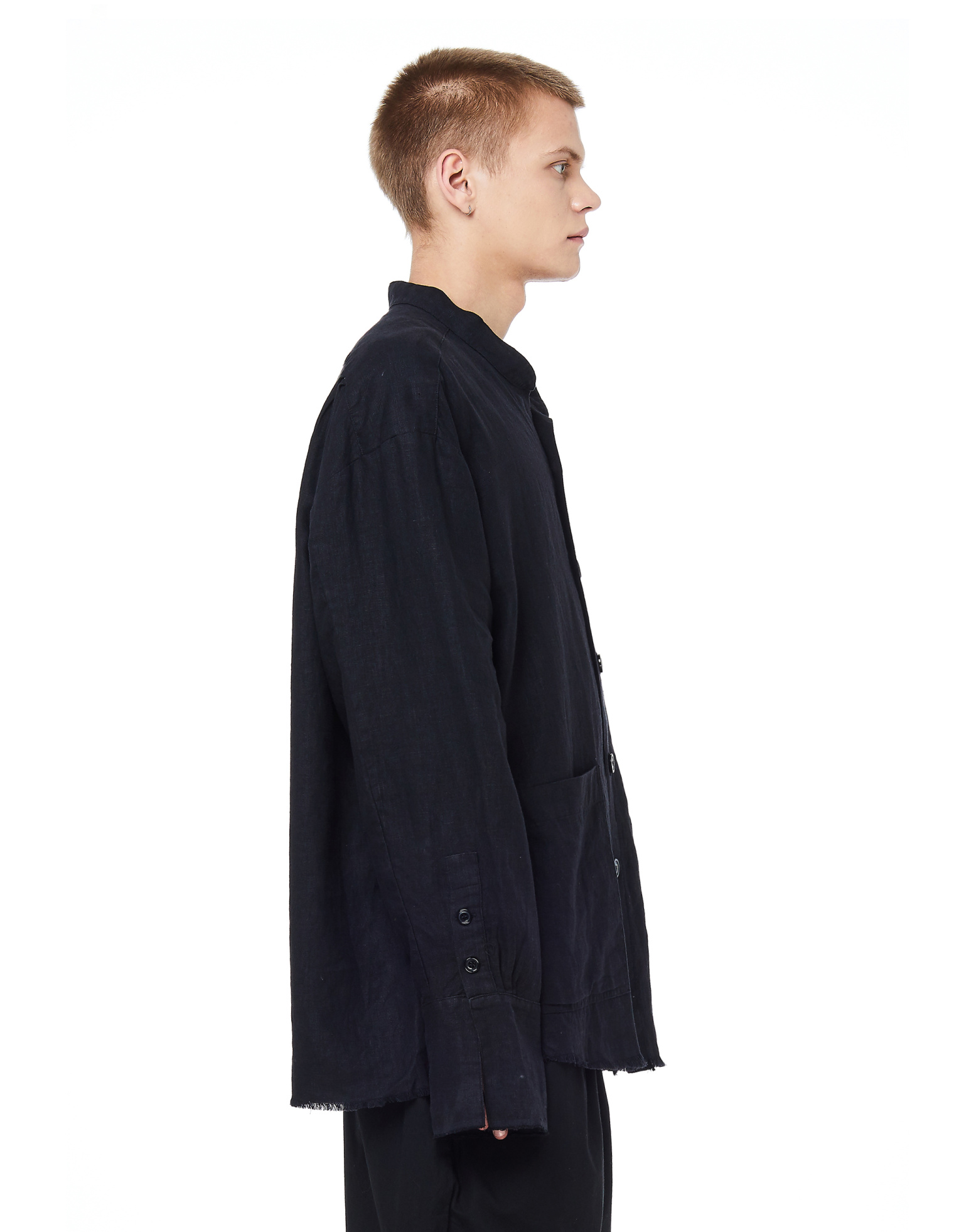 Greg Lauren Black Linen Studio Shirt