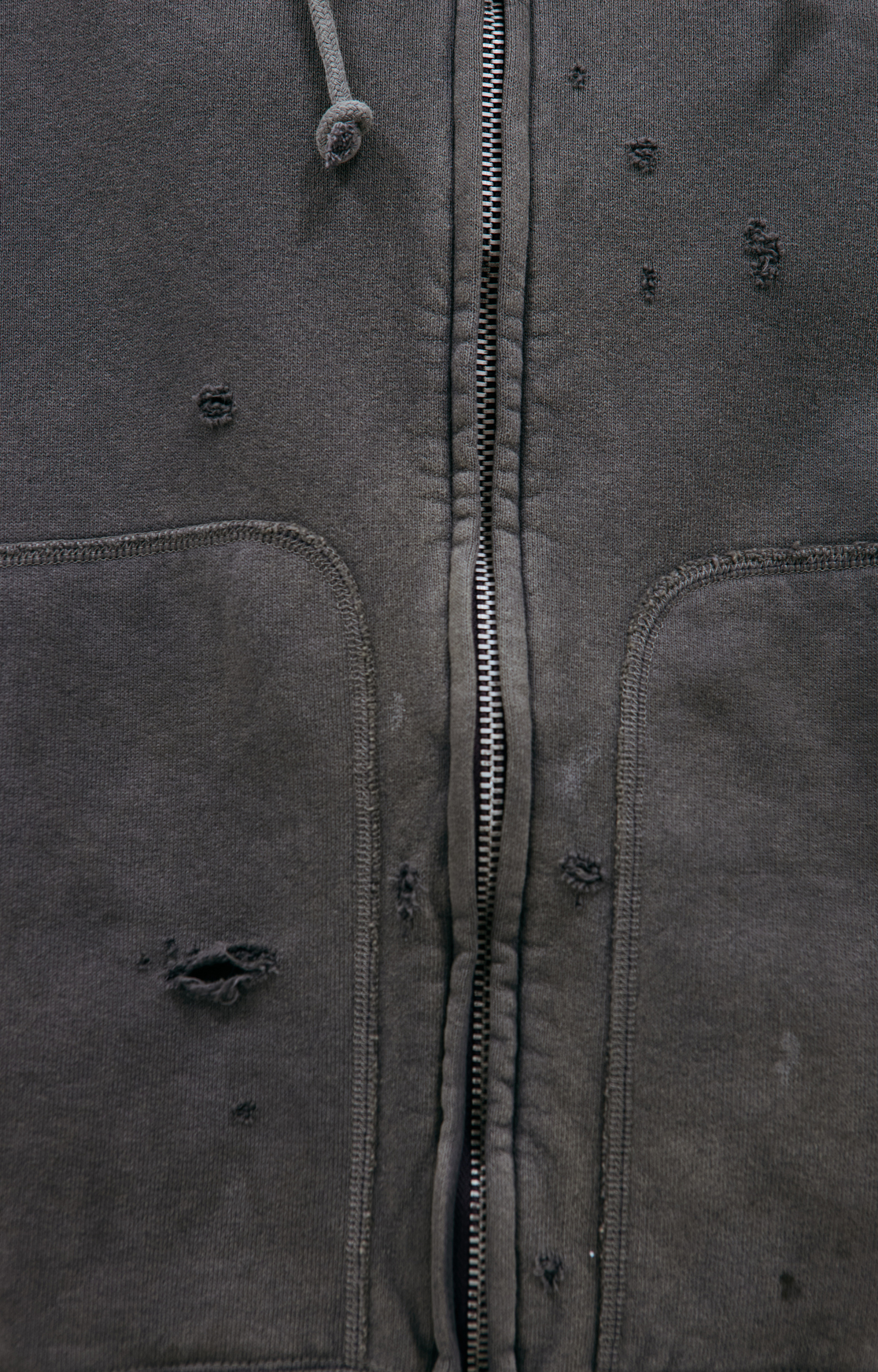 Saint Michael Distressed zip-up hoodie