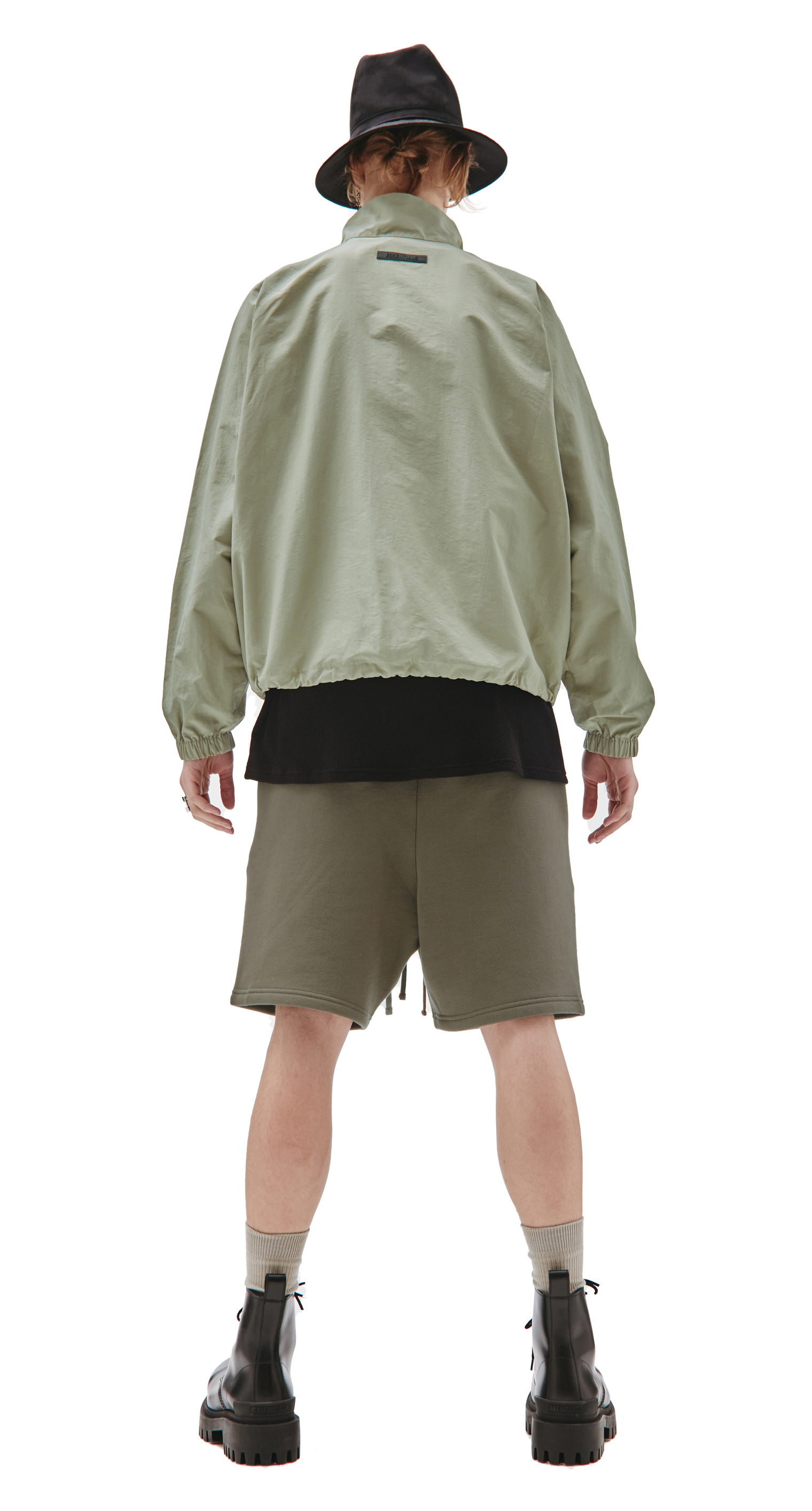 Fear of God Essentials HALF ZIP TRACK JACKET in Green