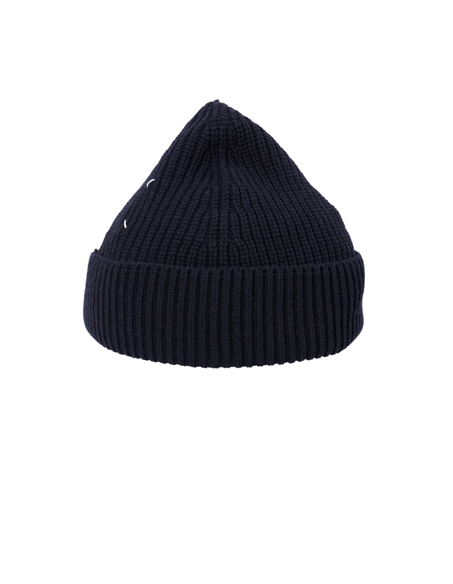 Maison Margiela Navy Blue Cotton and Wool Beanie