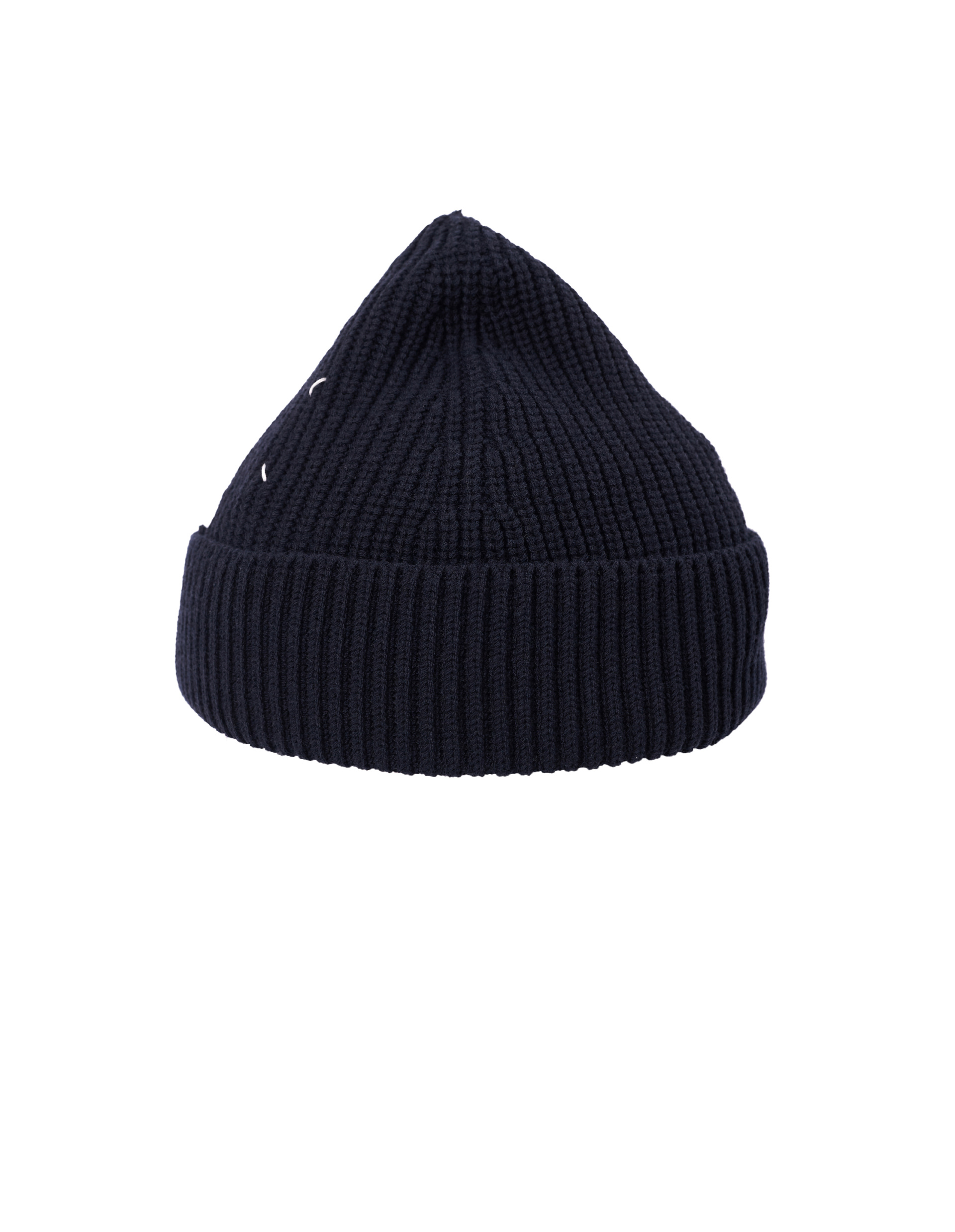 Maison Margiela Navy Blue Cotton and Wool Beanie