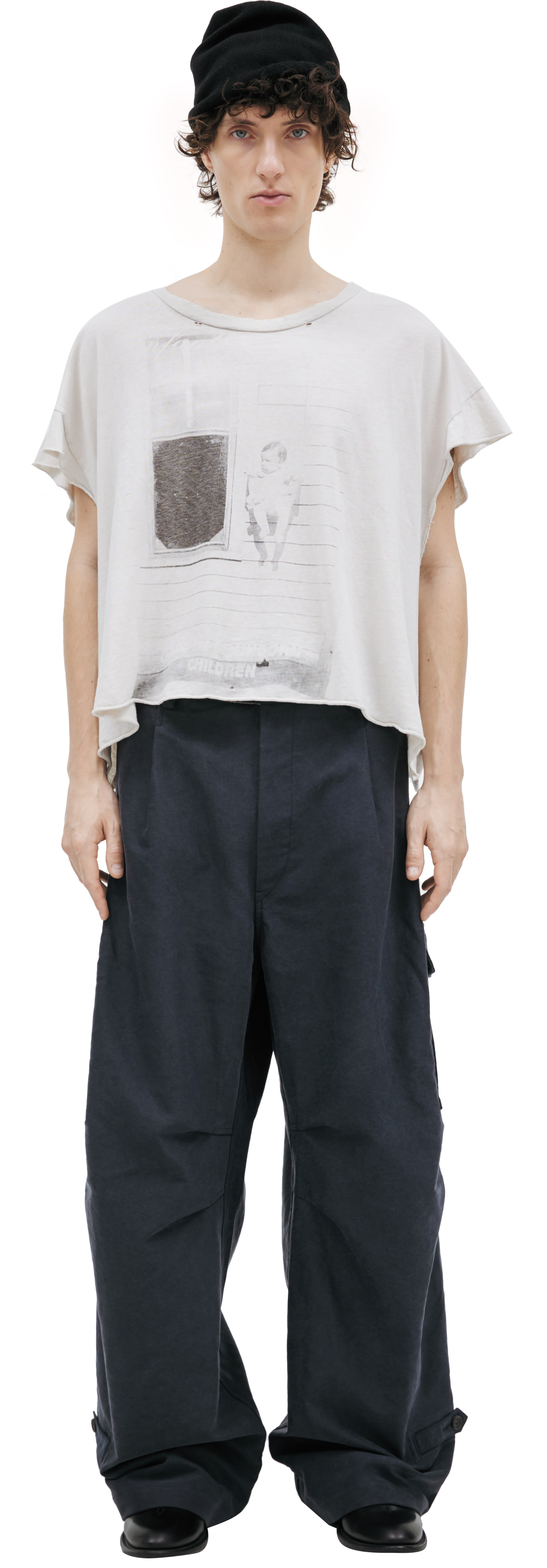Ziggy Chen Loose fitting cargo trousers dark blue