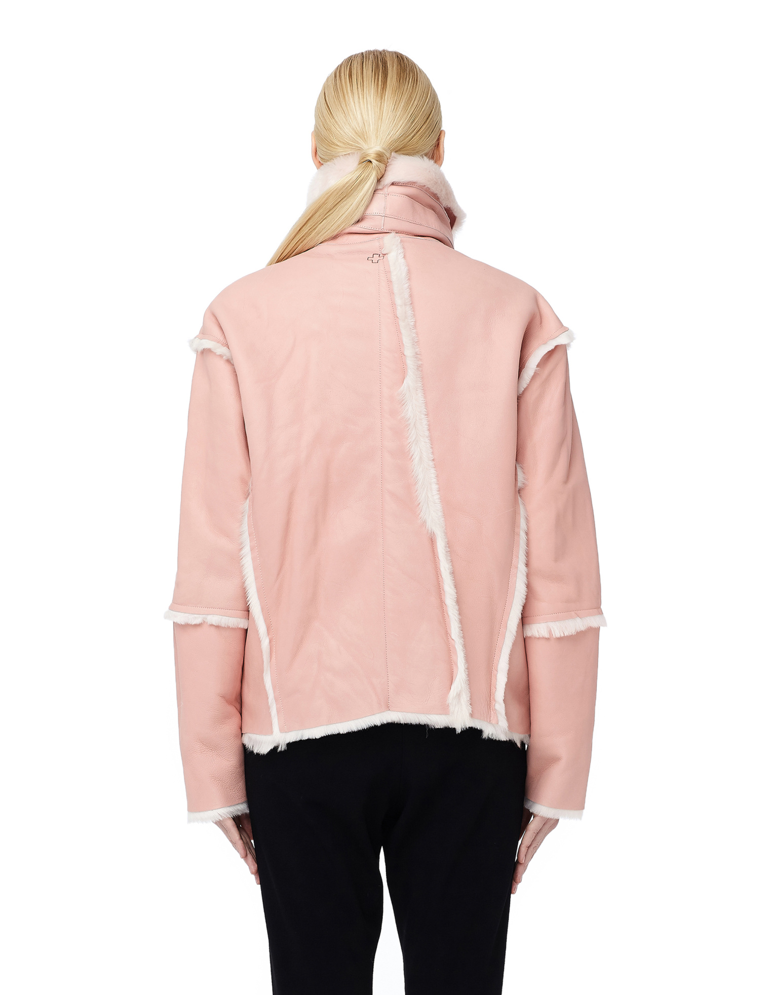 A.F.Vandevorst Asymmetric Pink Shearling Jacket