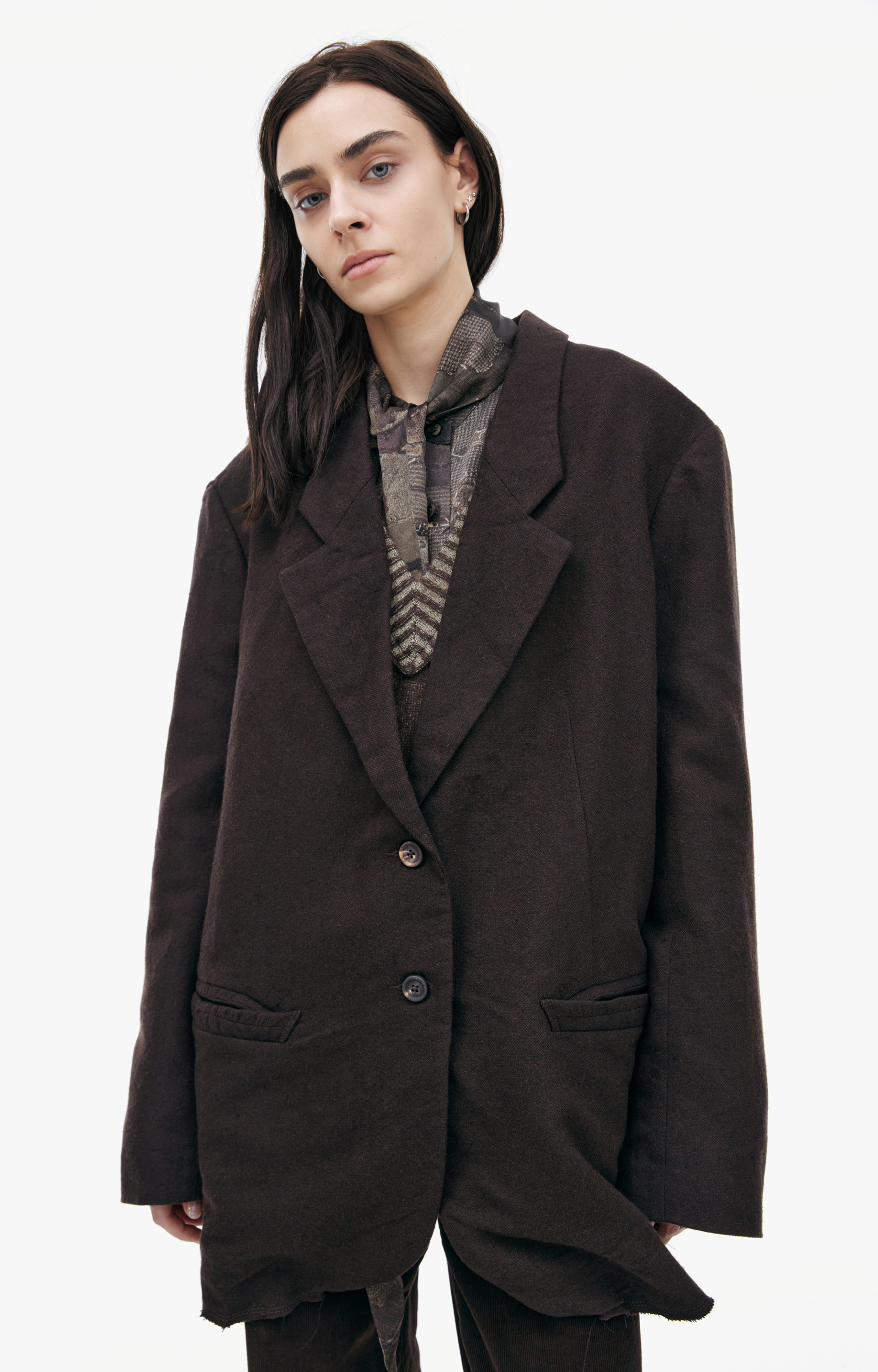 Ziggy Chen Brown button-down jacket