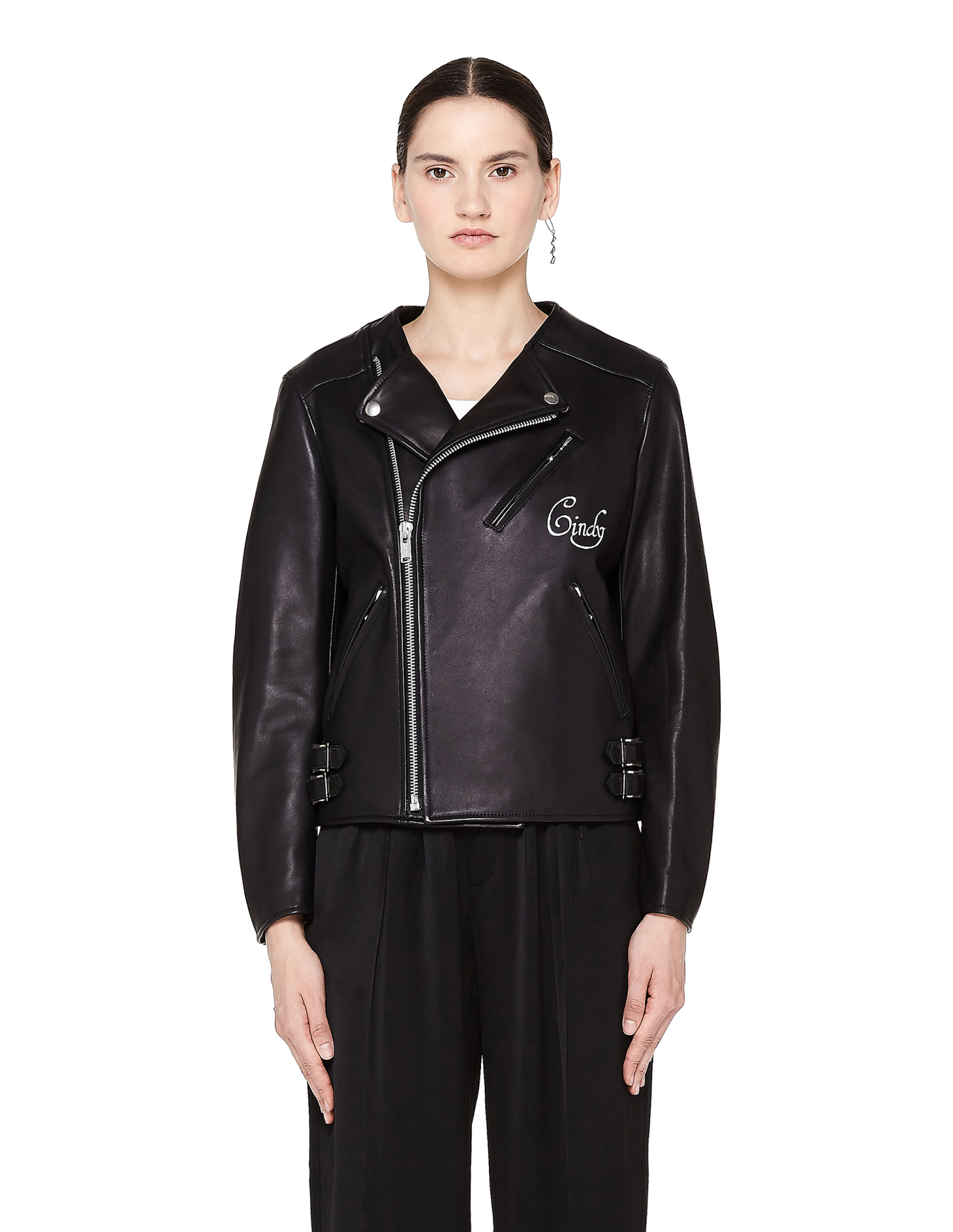 Undercover Cindy Sherman Printed Leather Biker Jacket
