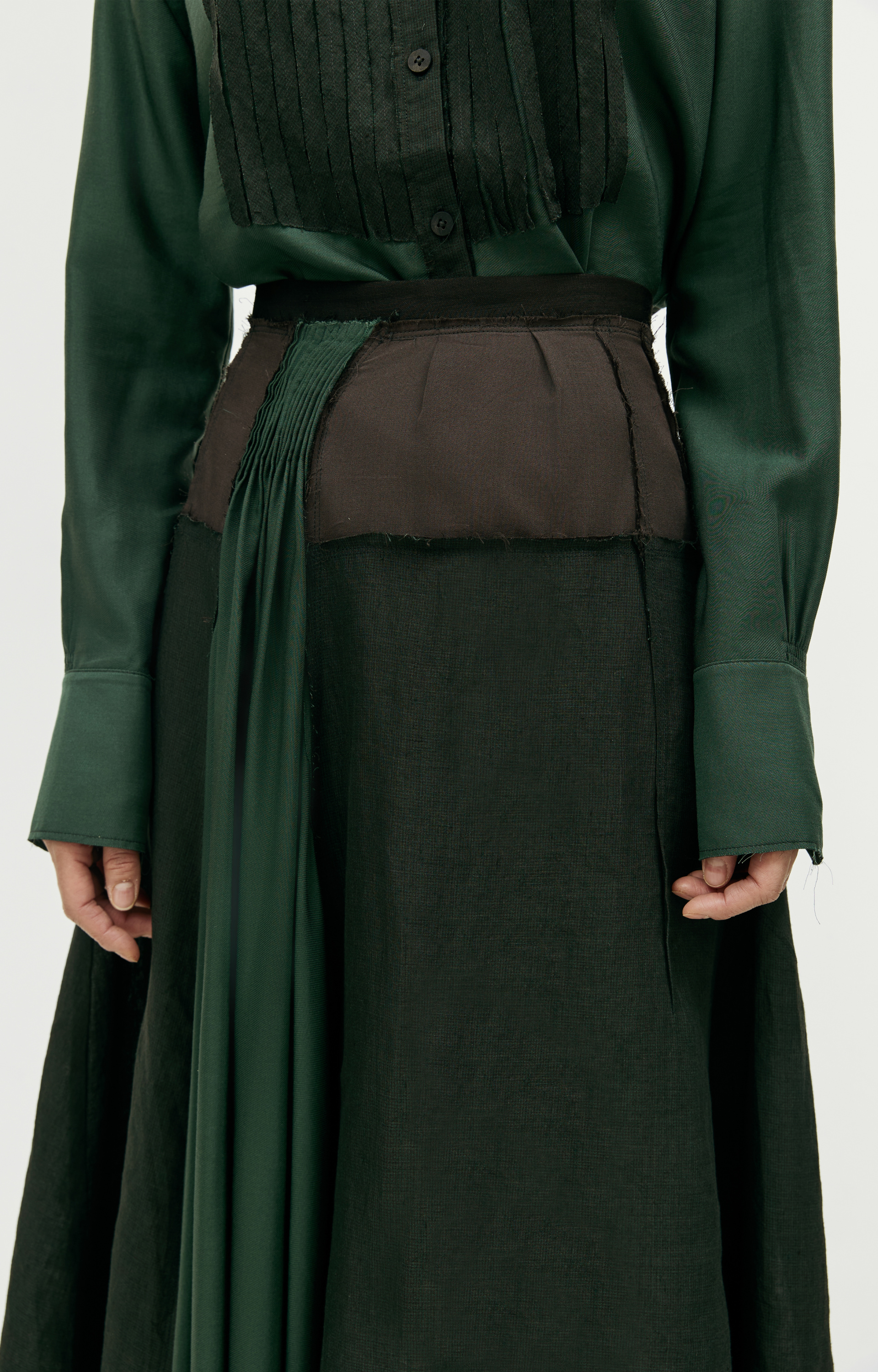 Ziggy Chen Linen asymmetric skirt