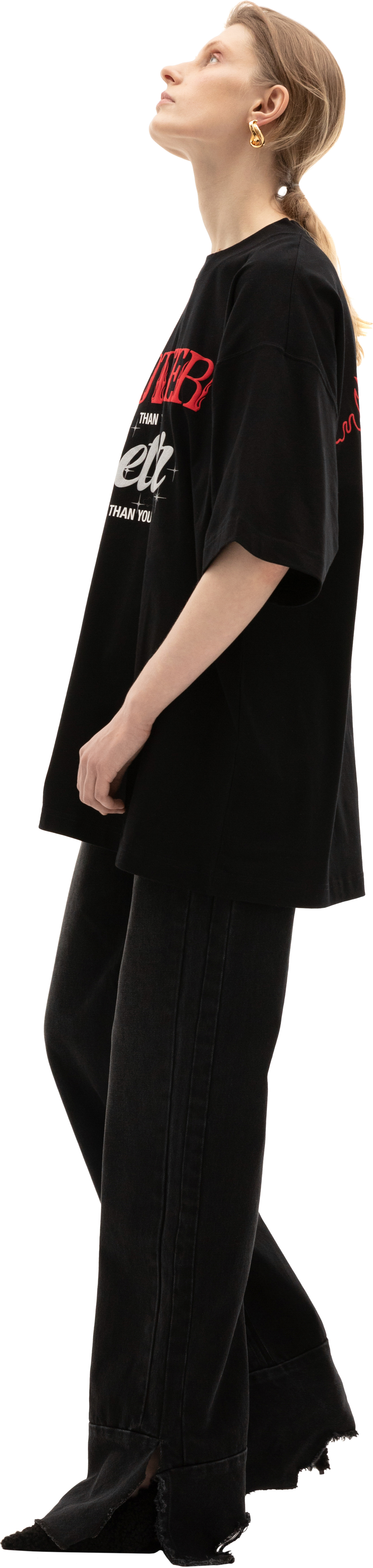 VETEMENTS Black Oversized Printed T-shirt