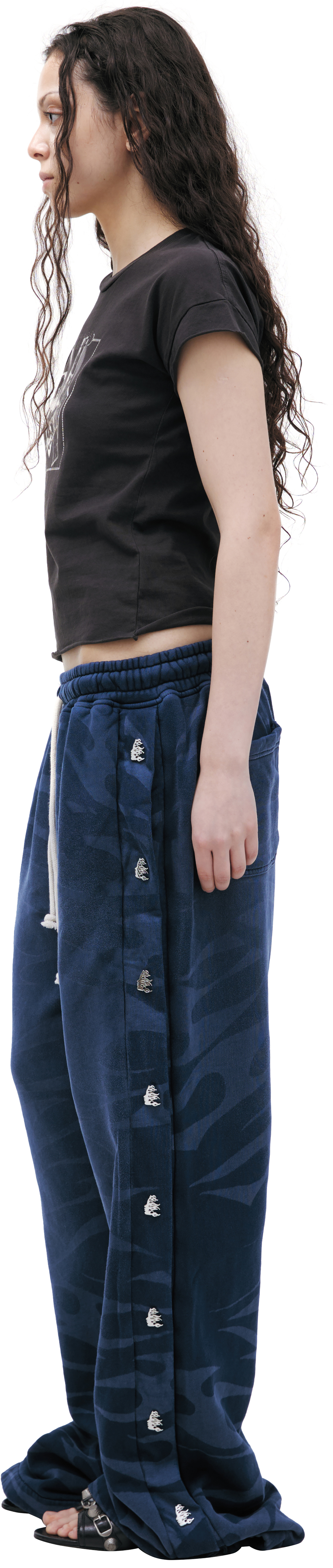 Hellstar Trousers with a logo on the stripes