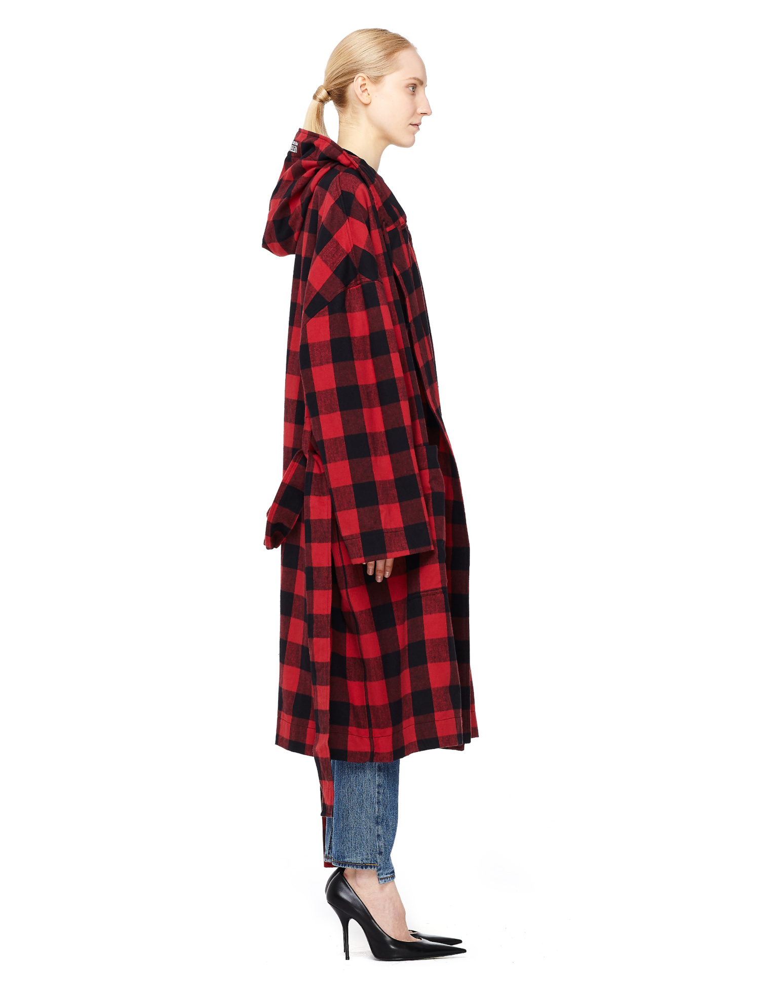 VETEMENTS Фланелевое клетчатое пальто-халат