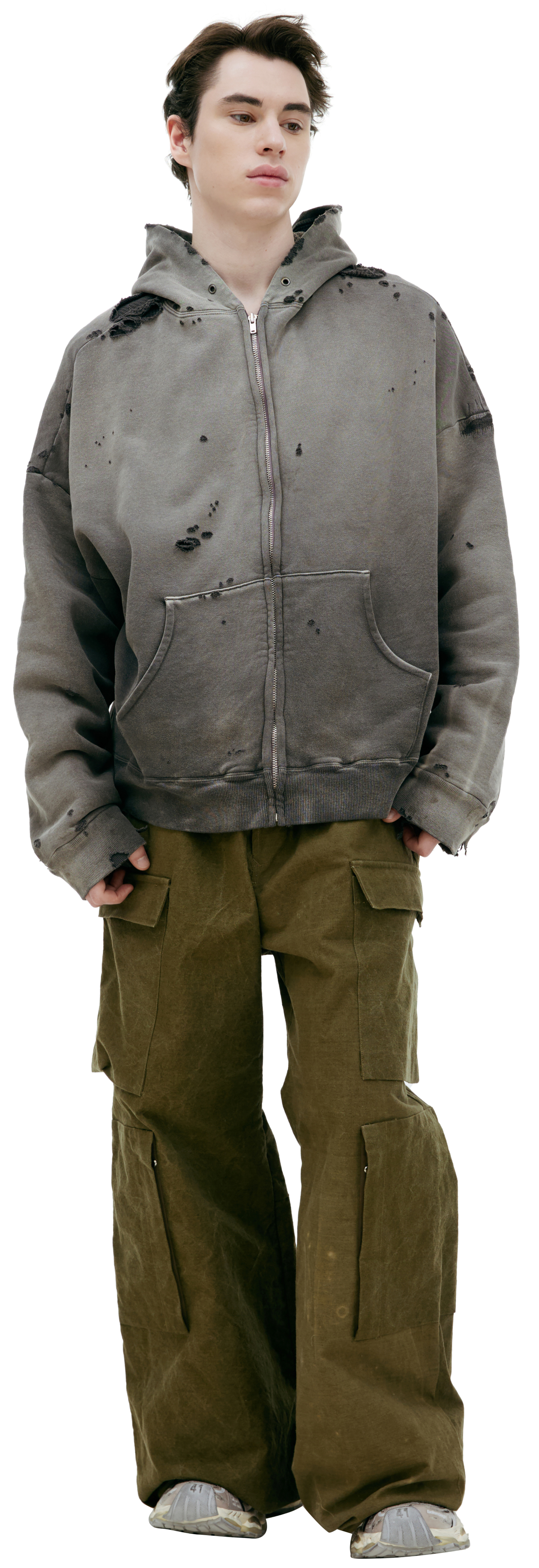 Saint Mxxxxxx Hoodie with ripped effect