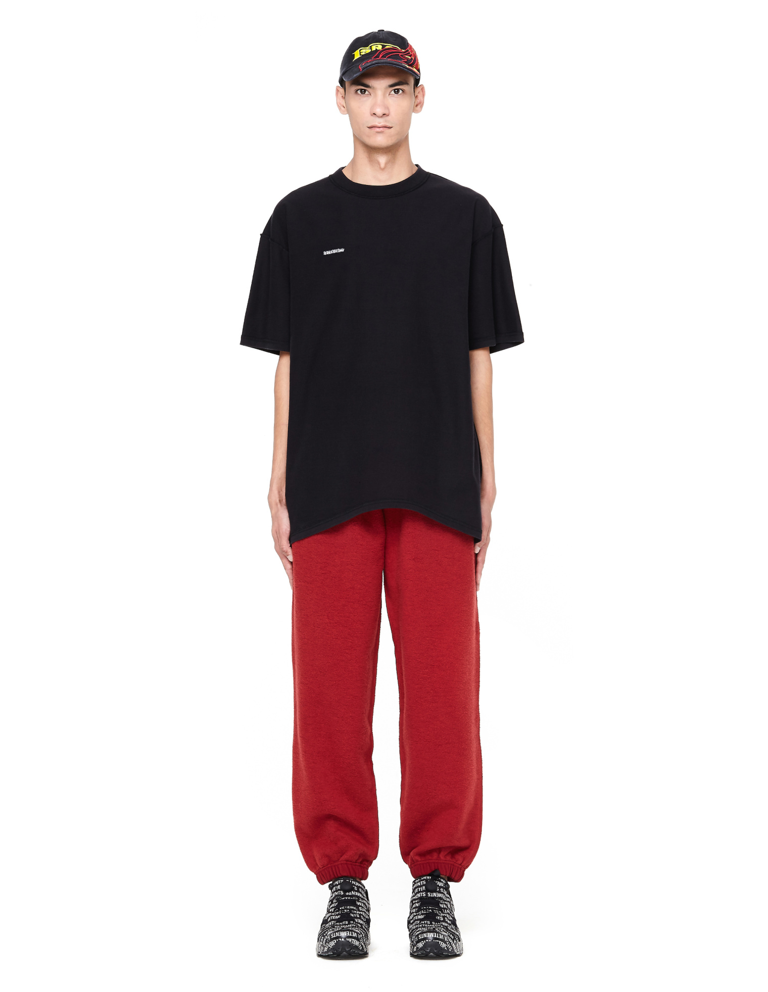 VETEMENTS Черная хлопковая футболка Inside-out