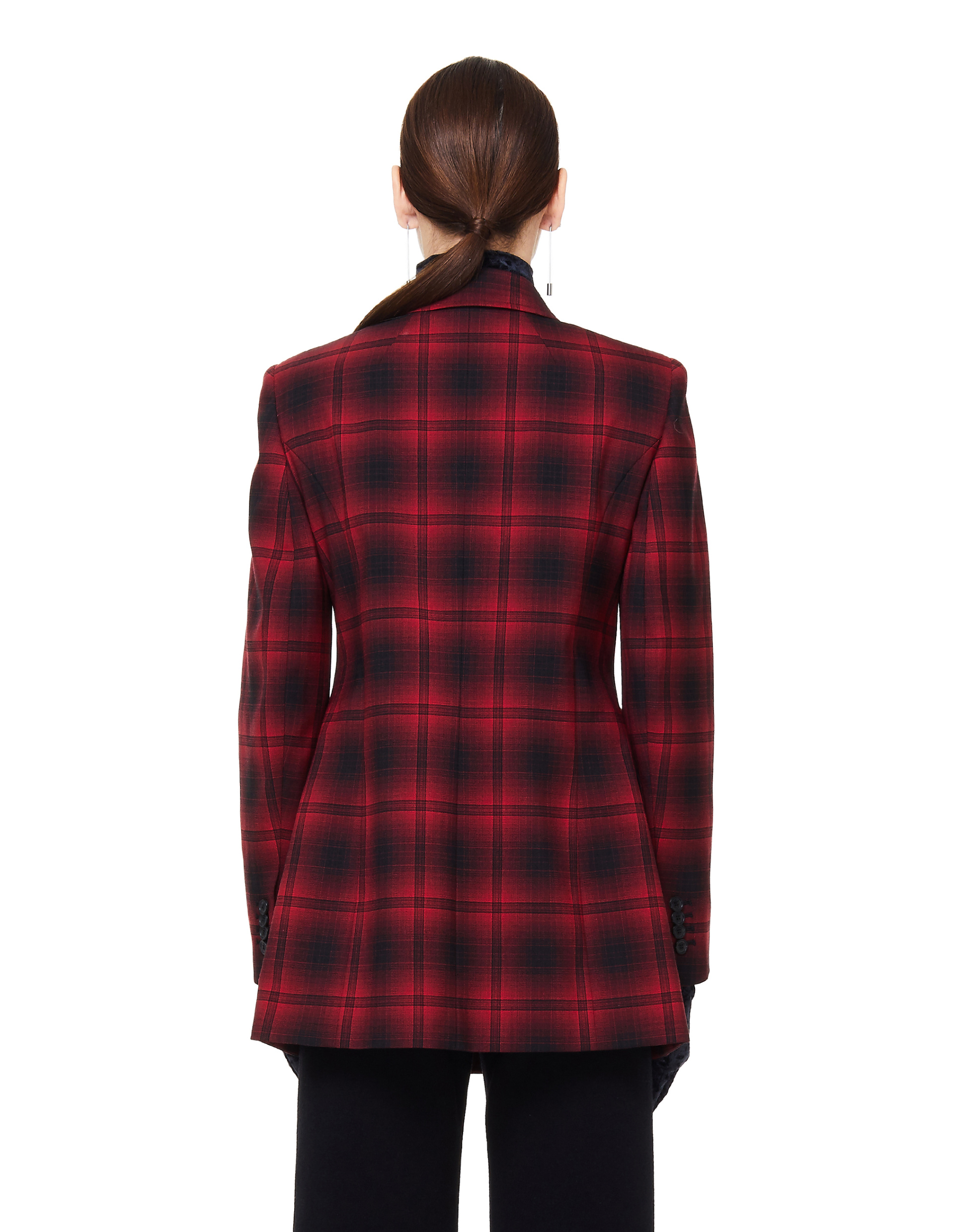 Balenciaga Hourglass Wool Checked Jacket