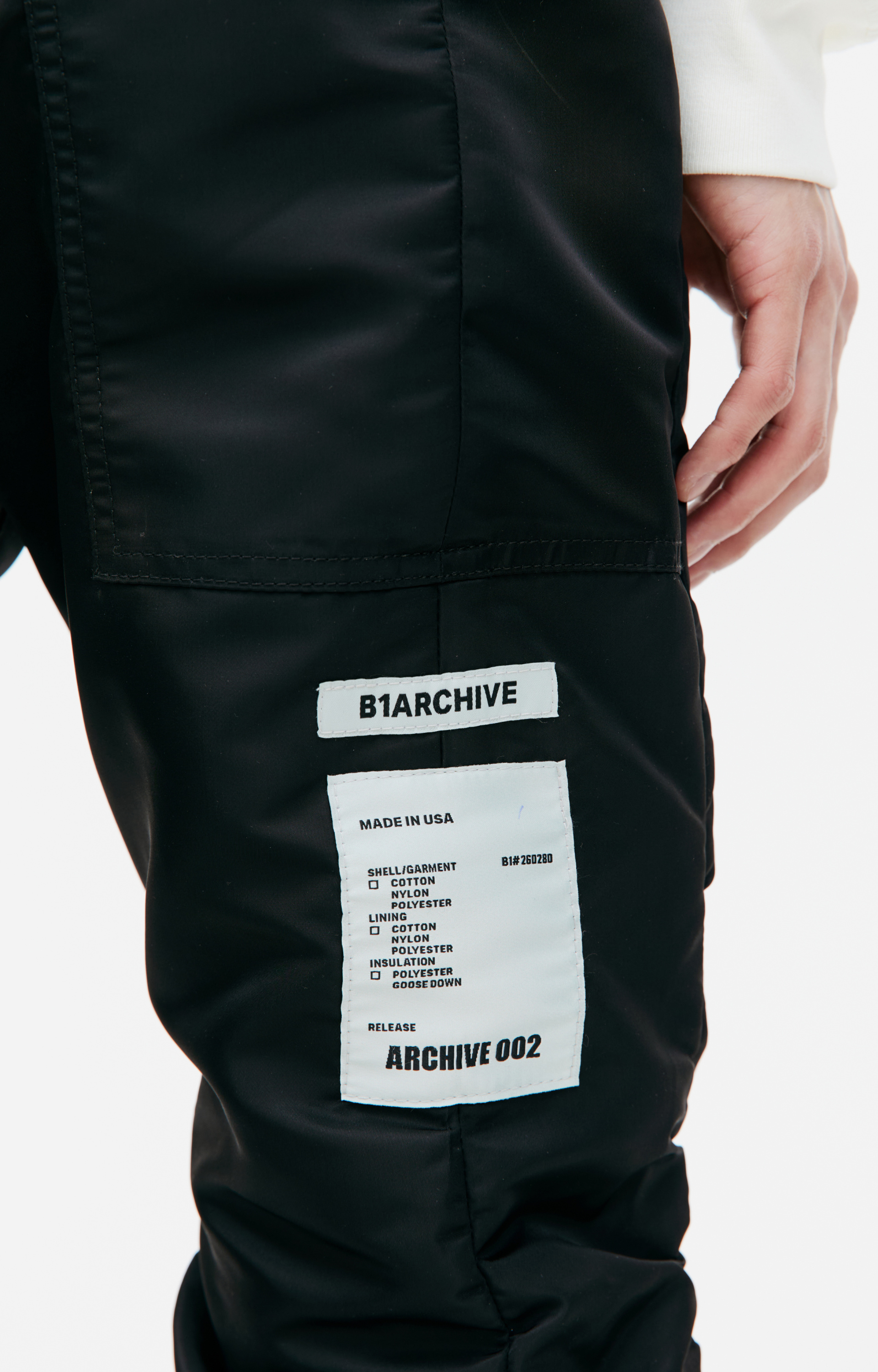 B1ARCHIVE Black nylon trousers