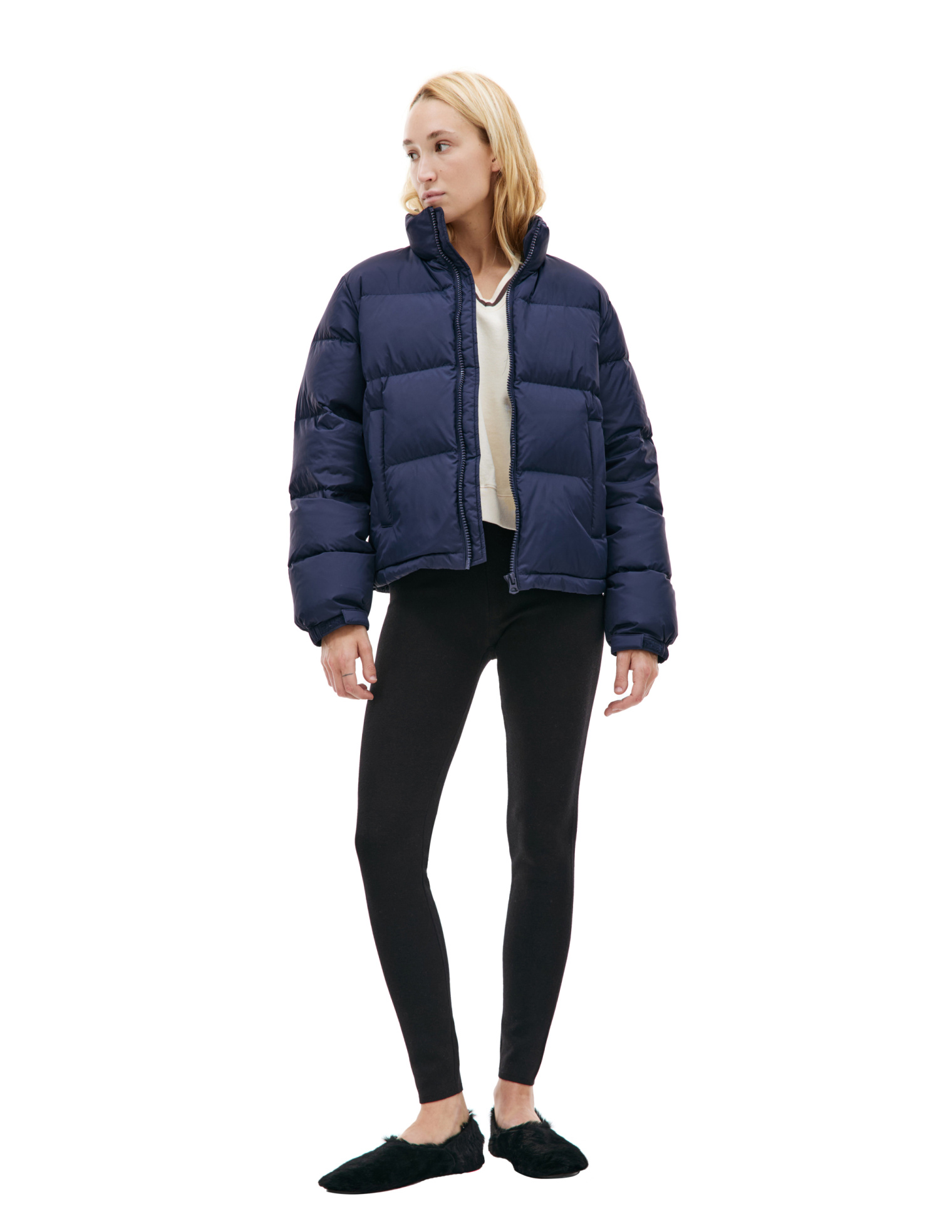 ジャケット・アウター Sporty&Rich Down Jacket Buy SPORTY & RICH men navy blue logo down jacket for €312