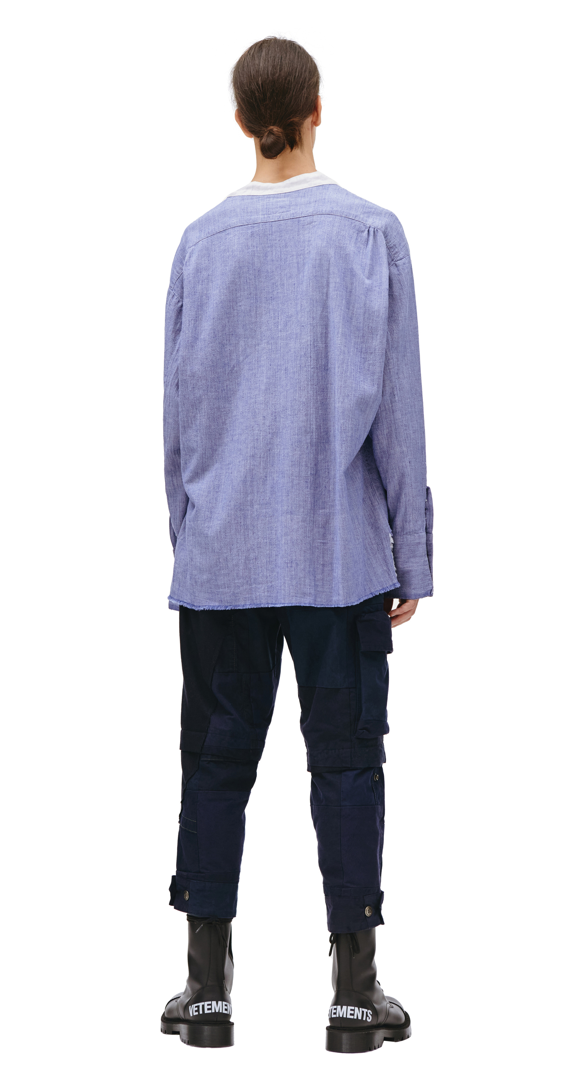 Greg Lauren Blue Cotton Shirt