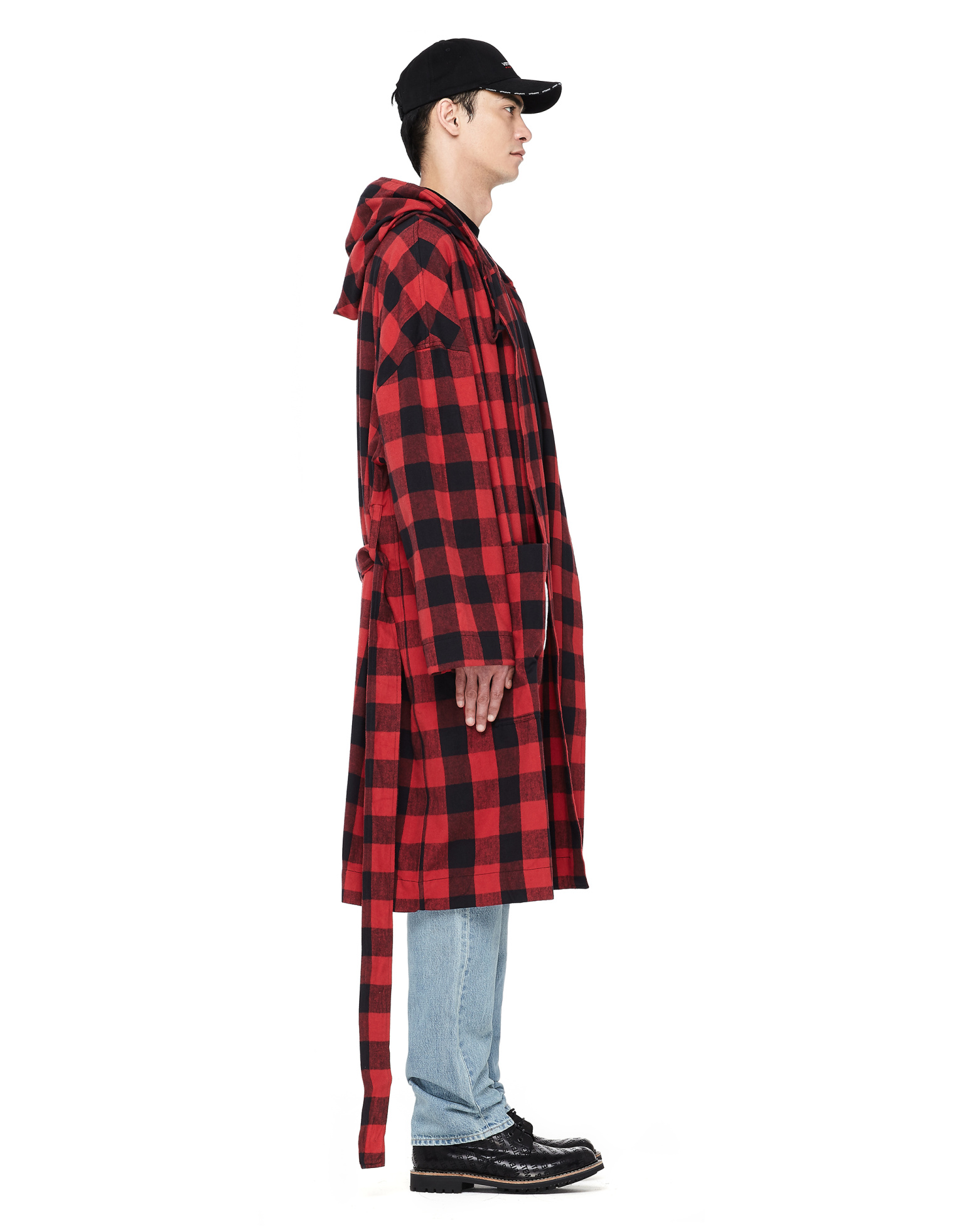 VETEMENTS Фланелевое клетчатое пальто-халат