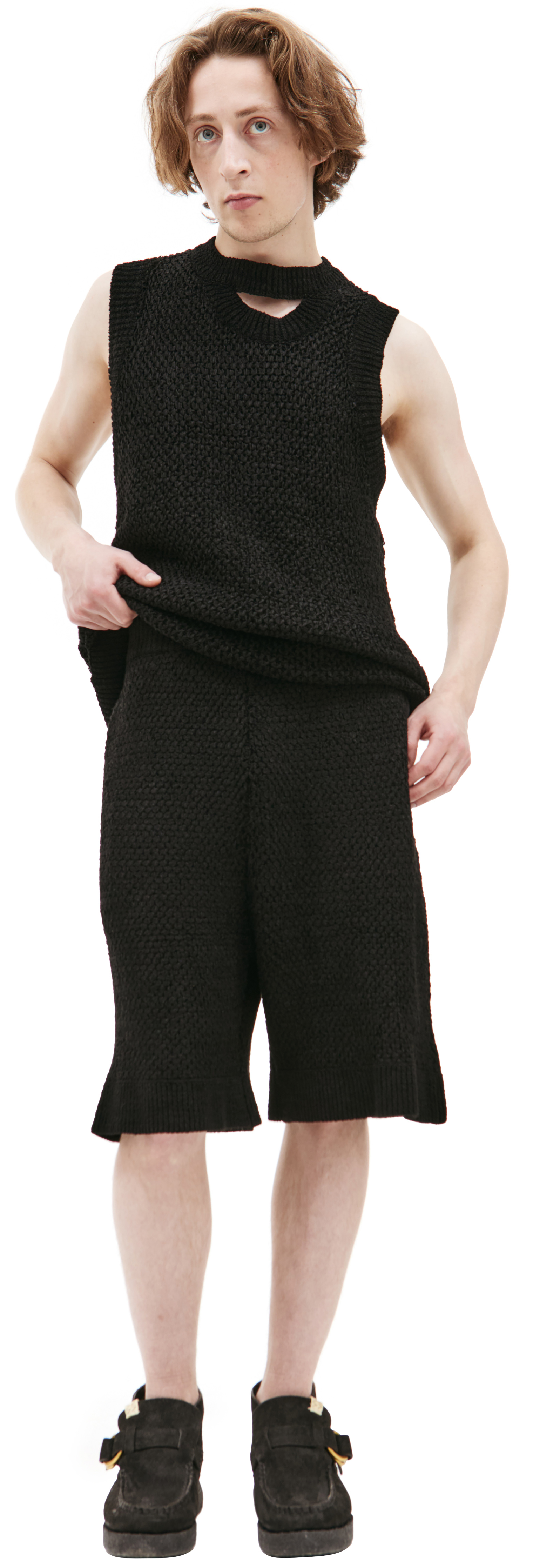 LOUIS GABRIEL NOUCHI Black knitted shorts