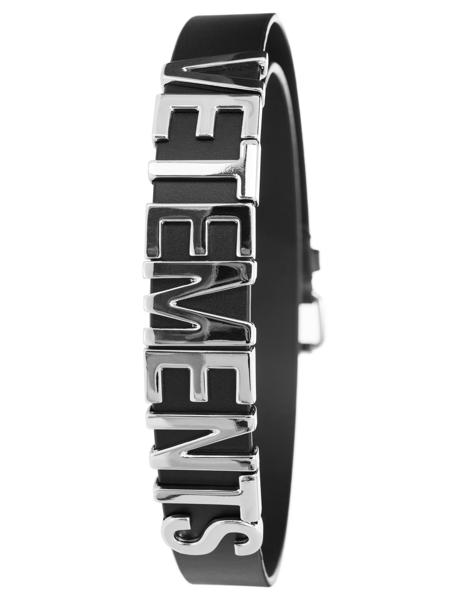 VETEMENTS Black leather belt with logo