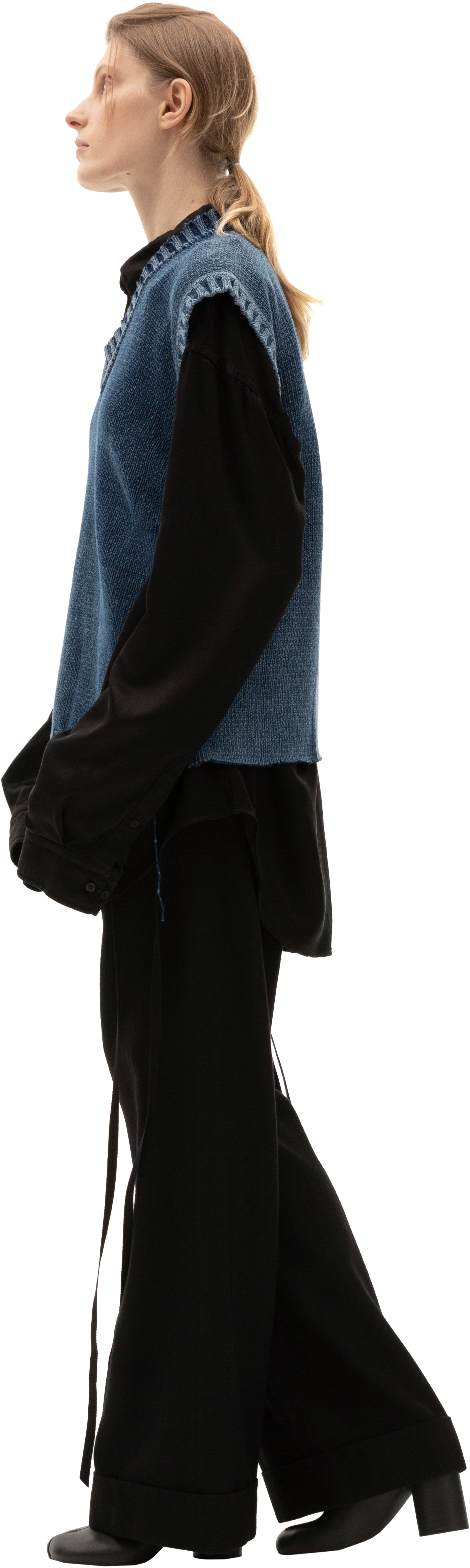 Maison Margiela V-neck Blue Washed Vest