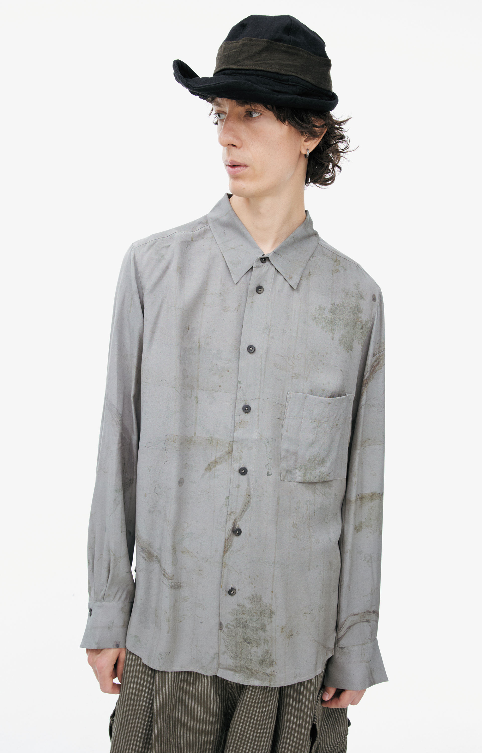 Ziggy Chen Shirt with a paint-splatter effect