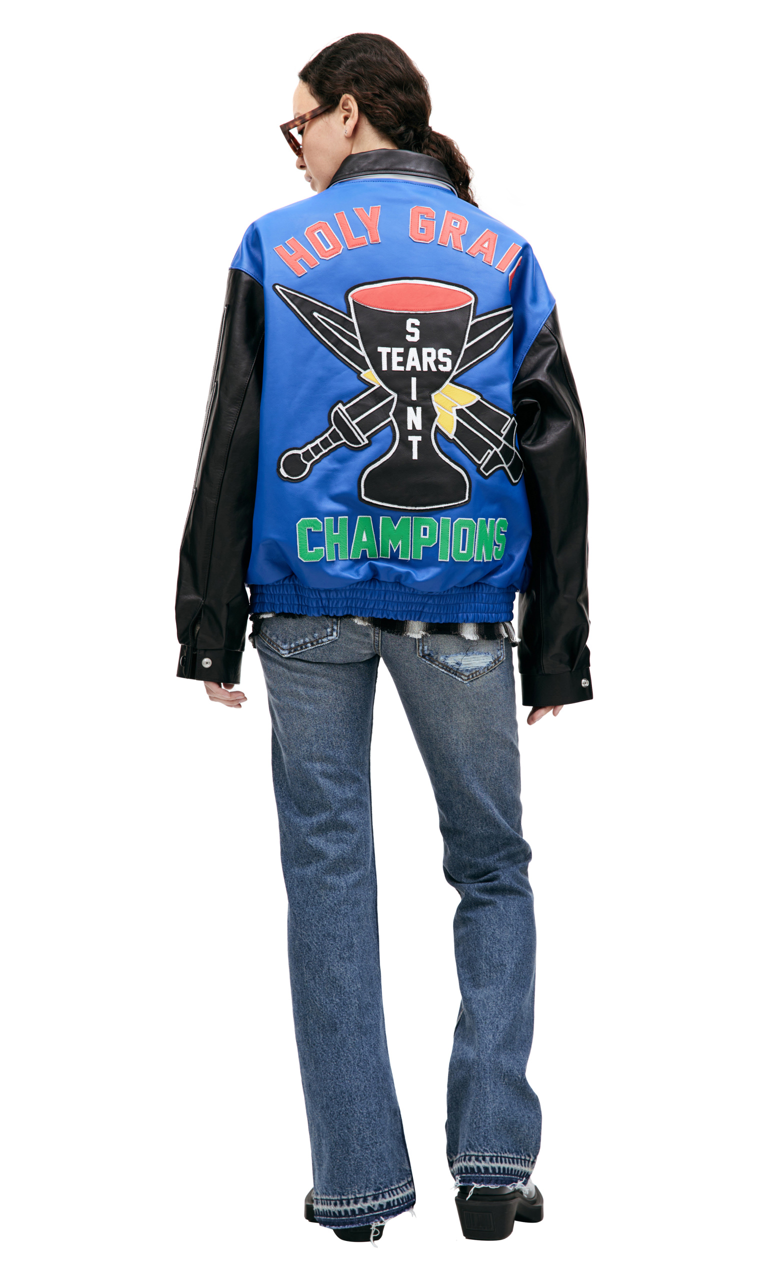 Saint Michael Saint Michael х DENIM TEARS leather jacket