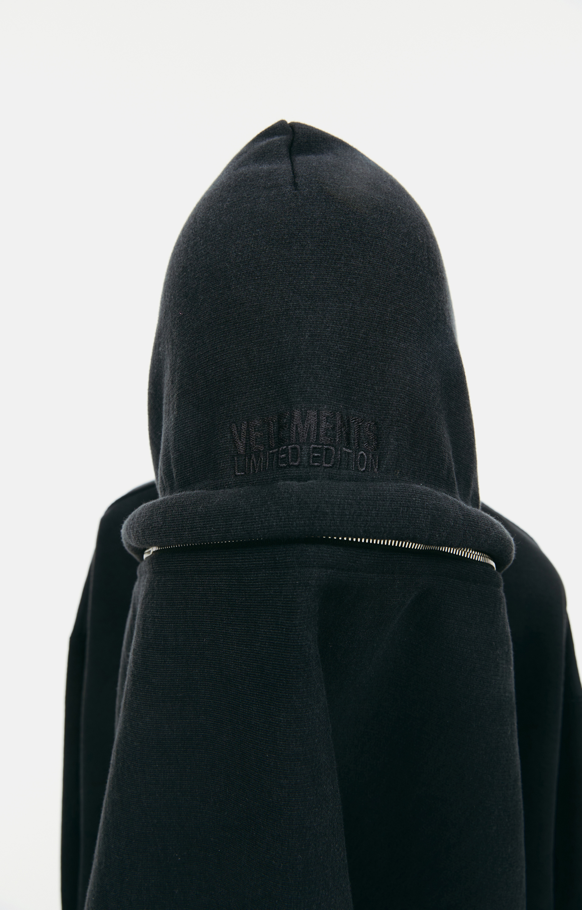 VETEMENTS Black zip up hoodie