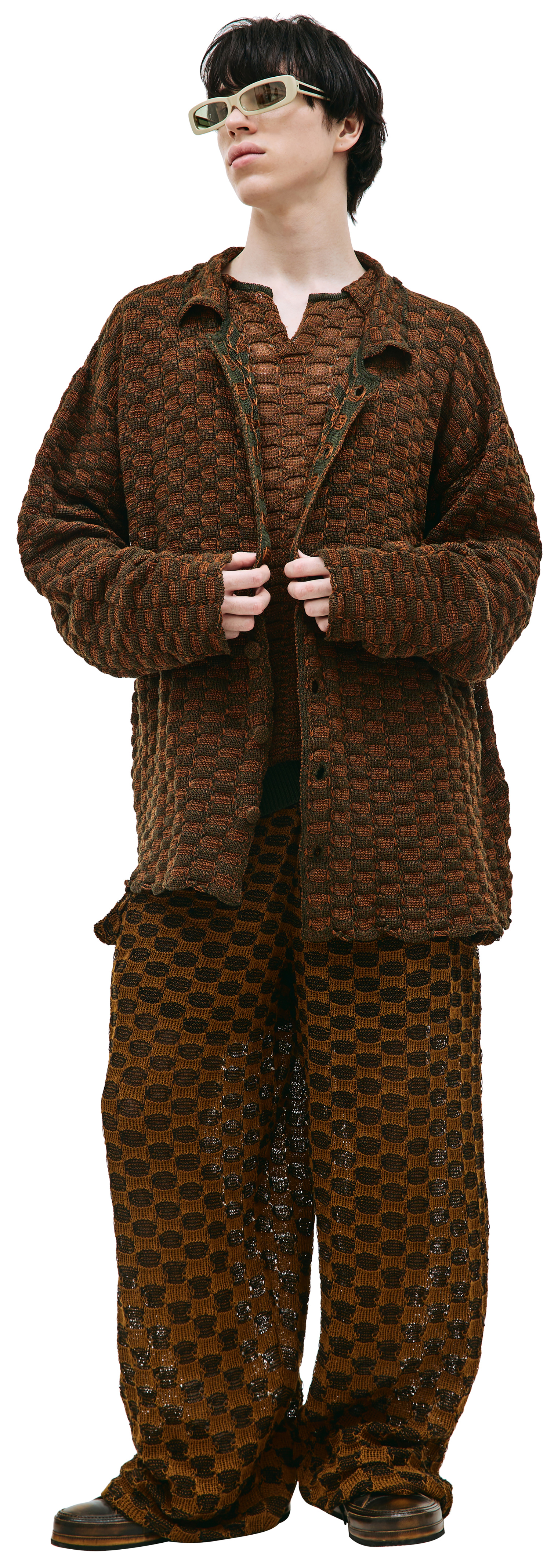 Isa Boulder Brown knit cardigan