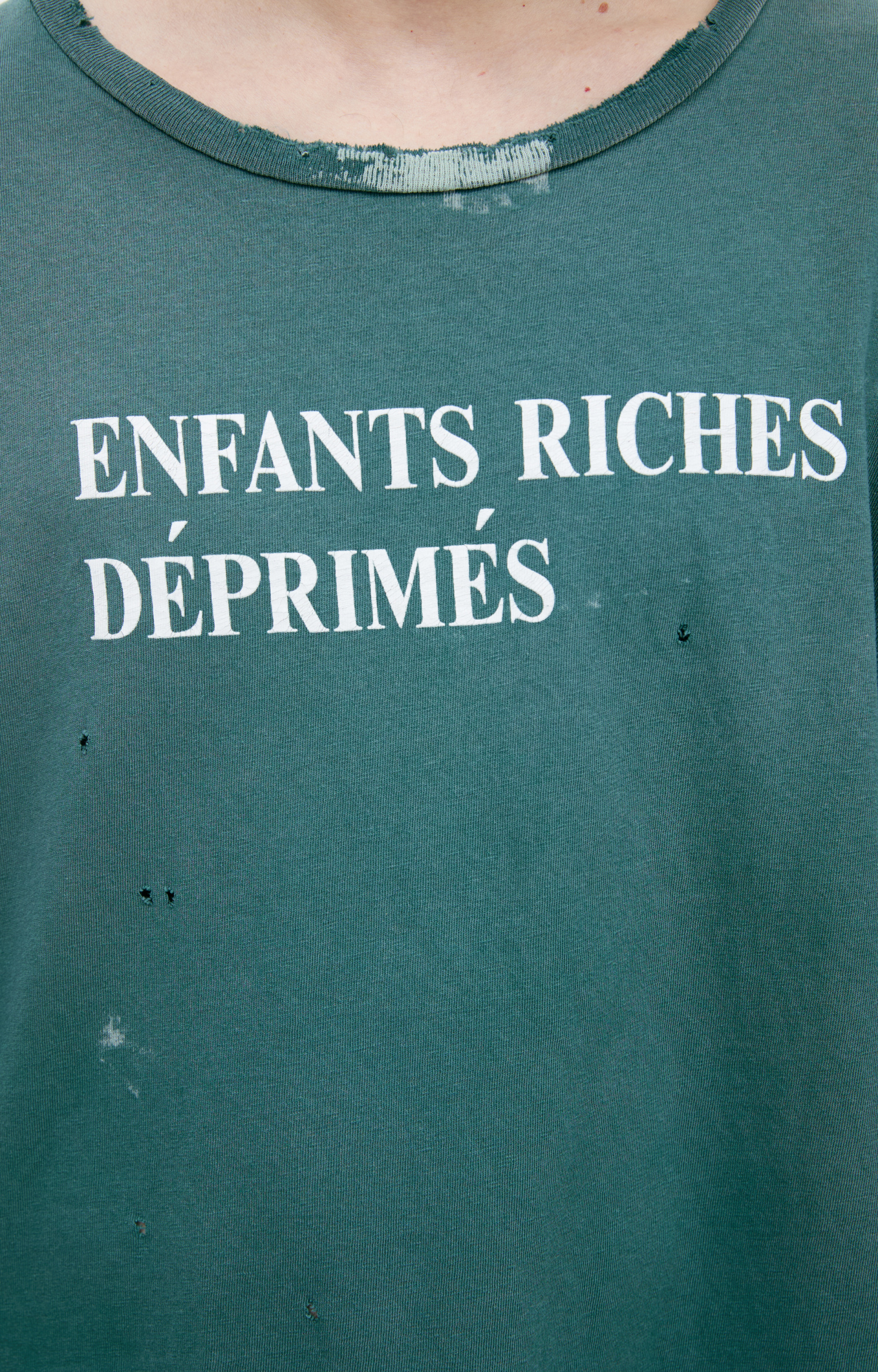 Enfants Riches Deprimes Ripped paint effect t-shirt