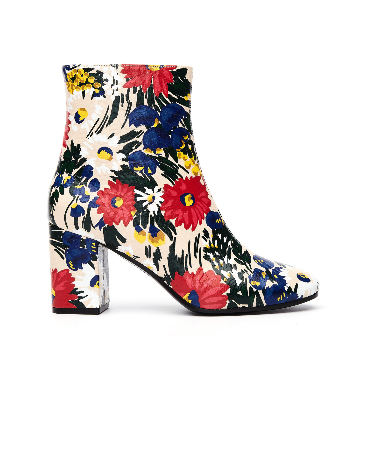 Balenciaga Flower Printed Leather Ville Boots