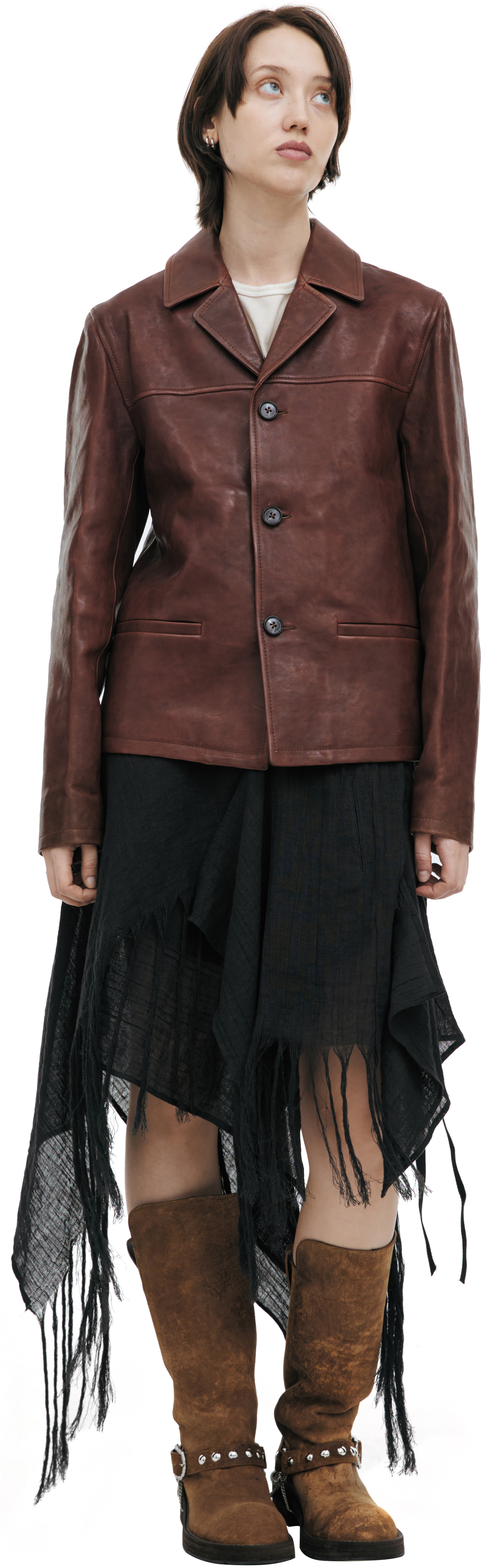 Ann Demeulemeester Leather half-coat