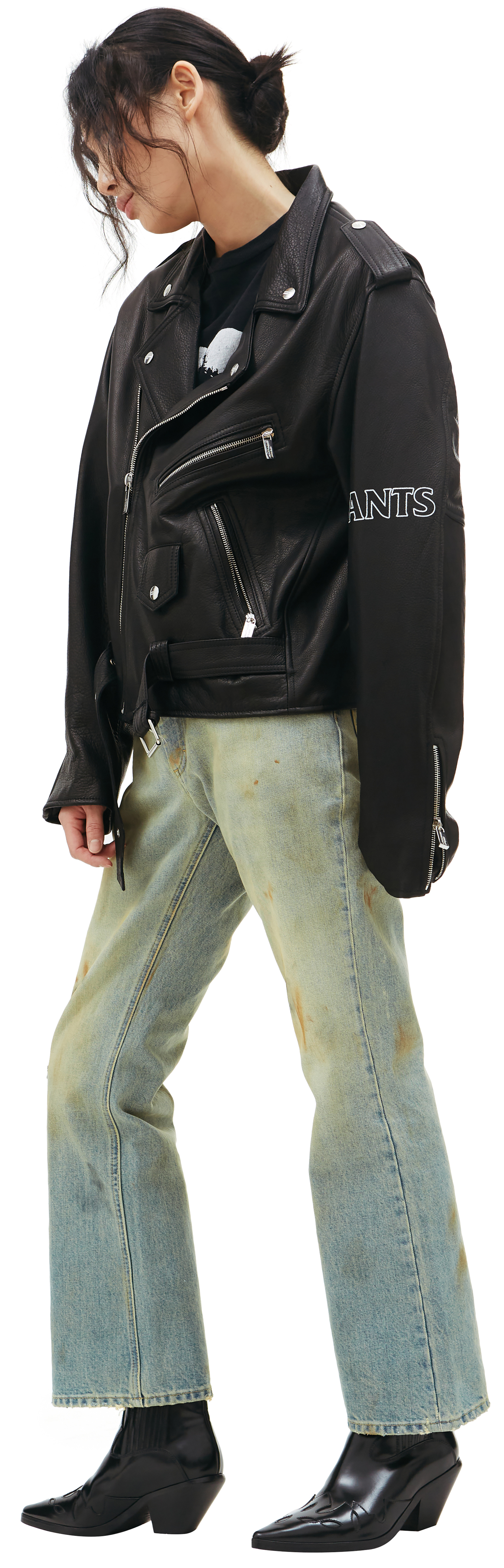 Enfants Riches Déprimés Rose print moto jacket