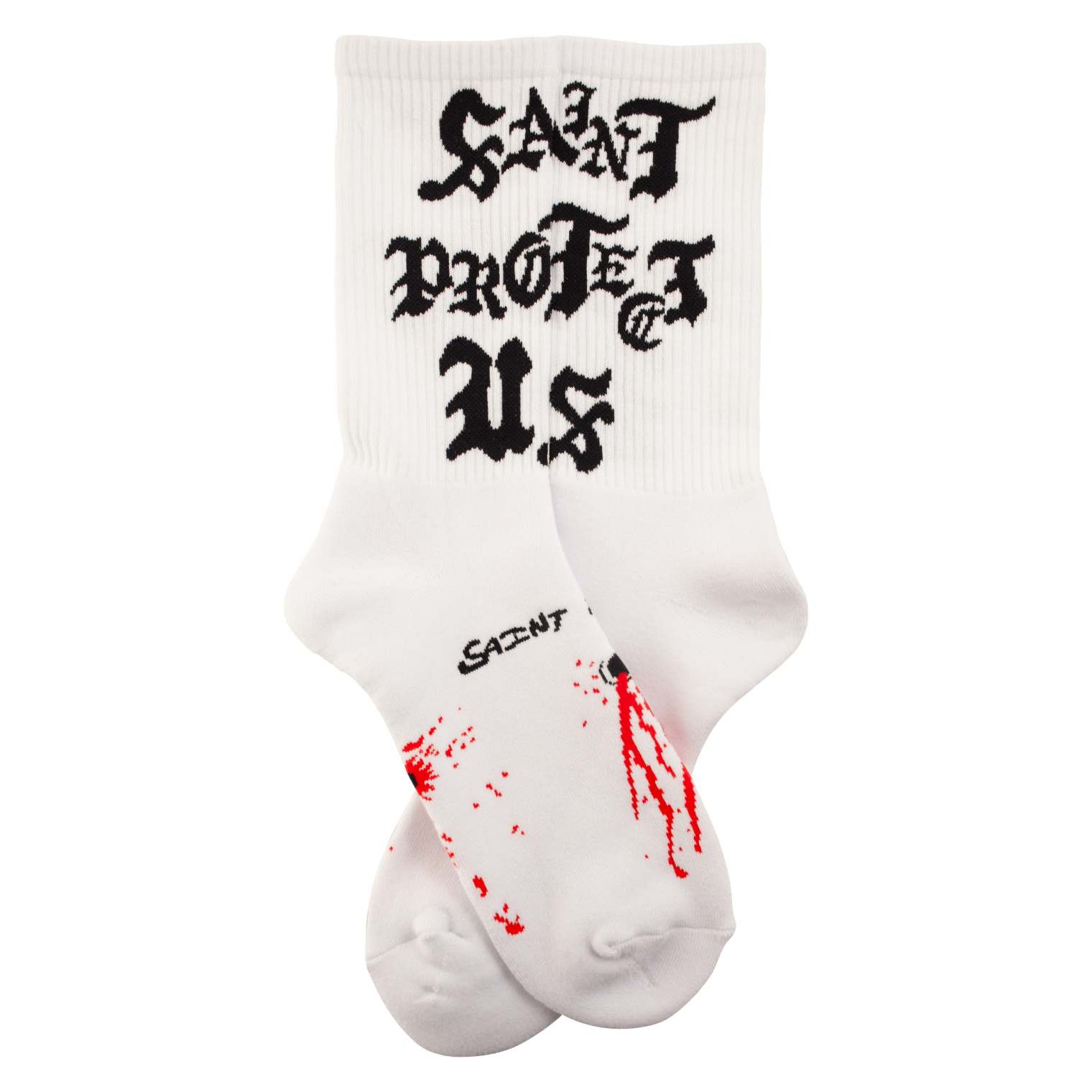 Saint Mxxxxxx White monoprint socks