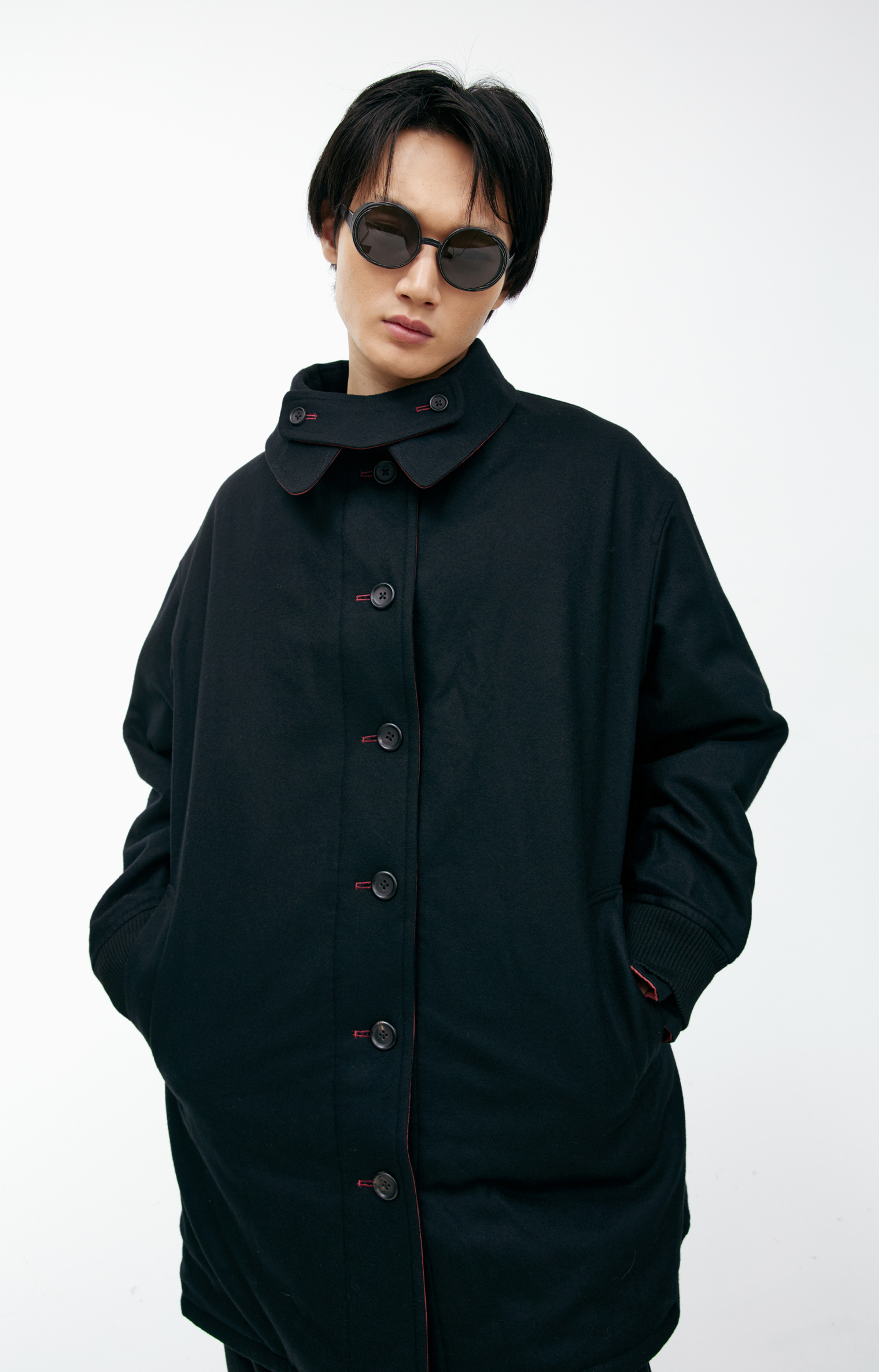 Yohji Yamamoto Double sided coat with print