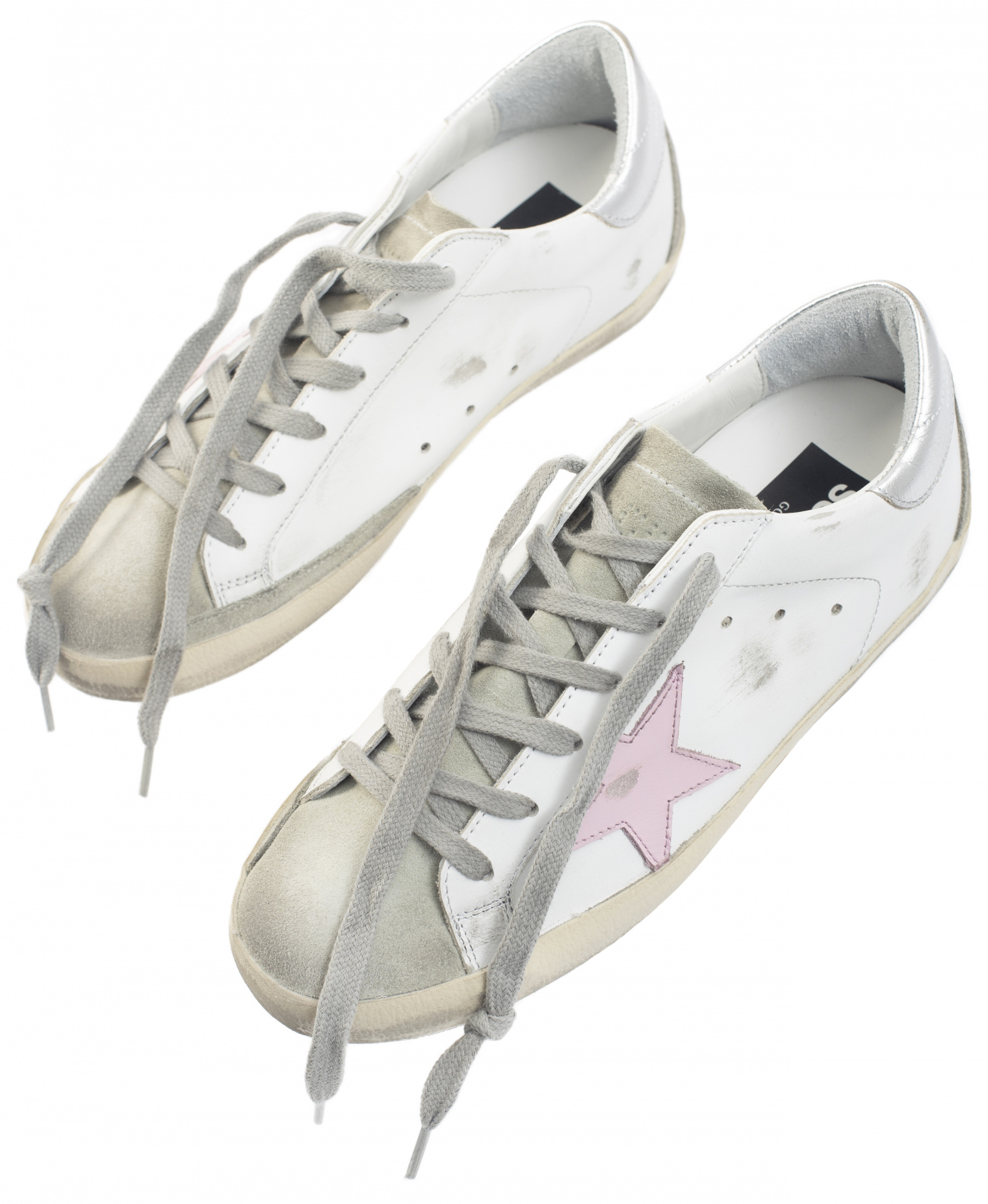 Golden Goose Superstar Leather sneakers with pink star