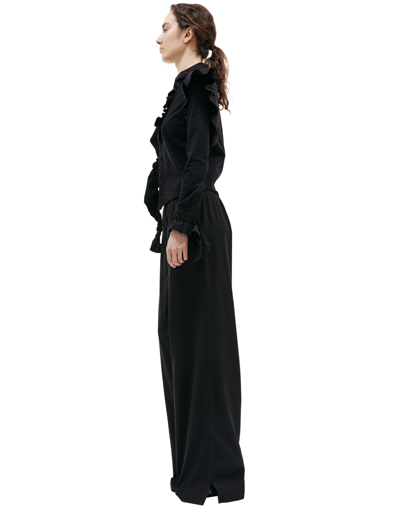 VETEMENTS Черная рубашка с рюшами