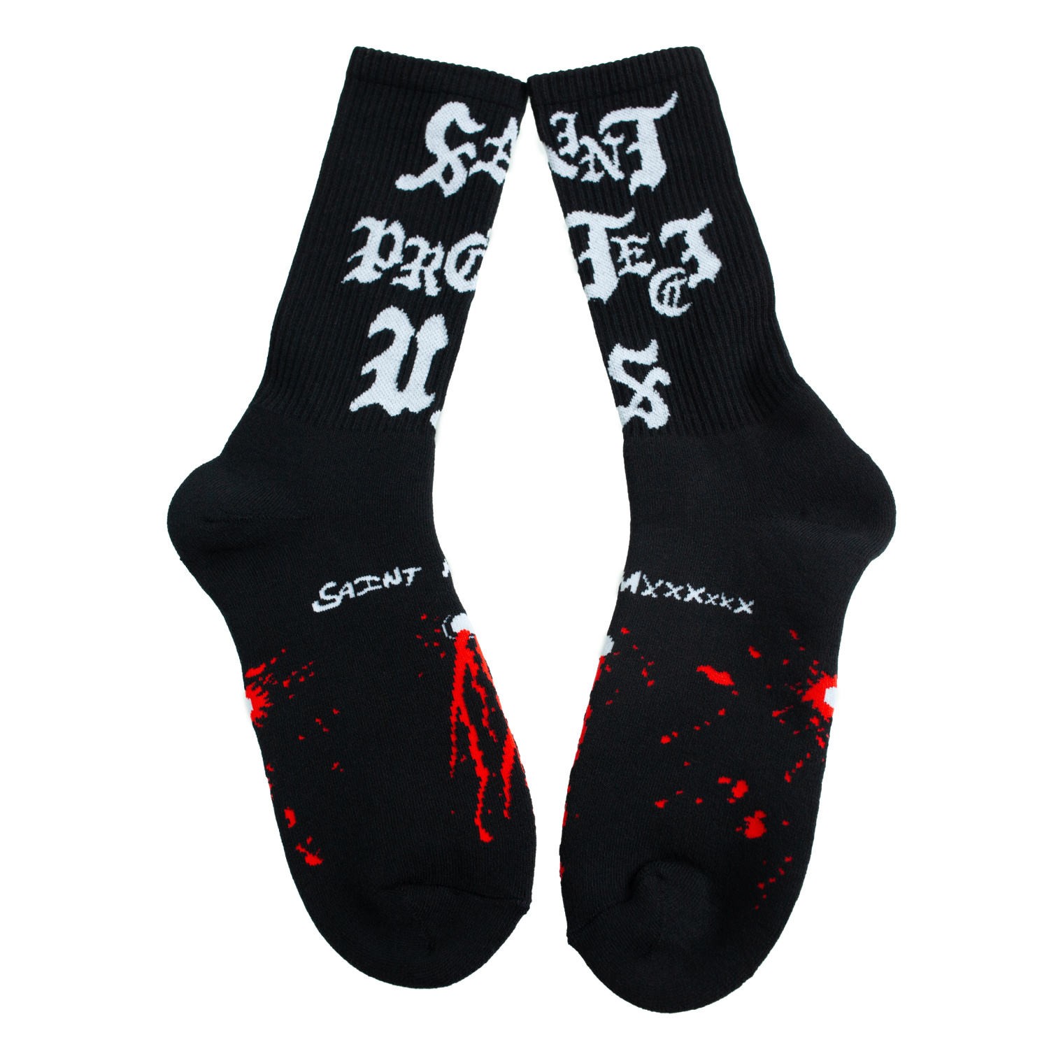 Saint Mxxxxxx Black monoprint socks