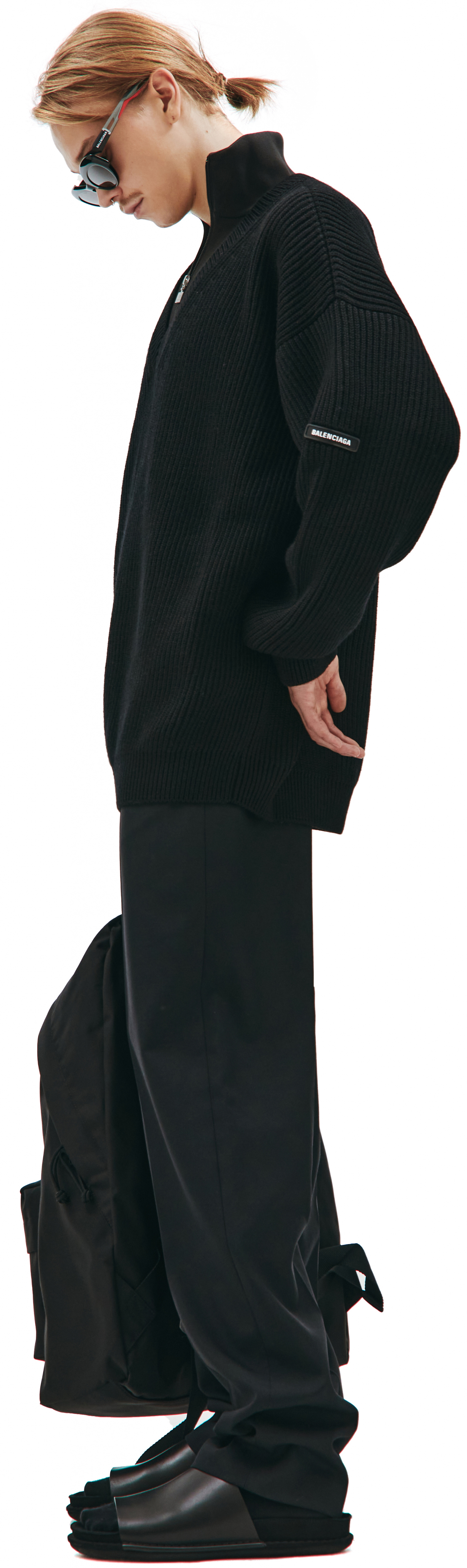 Balenciaga Wool high neck sweater in black