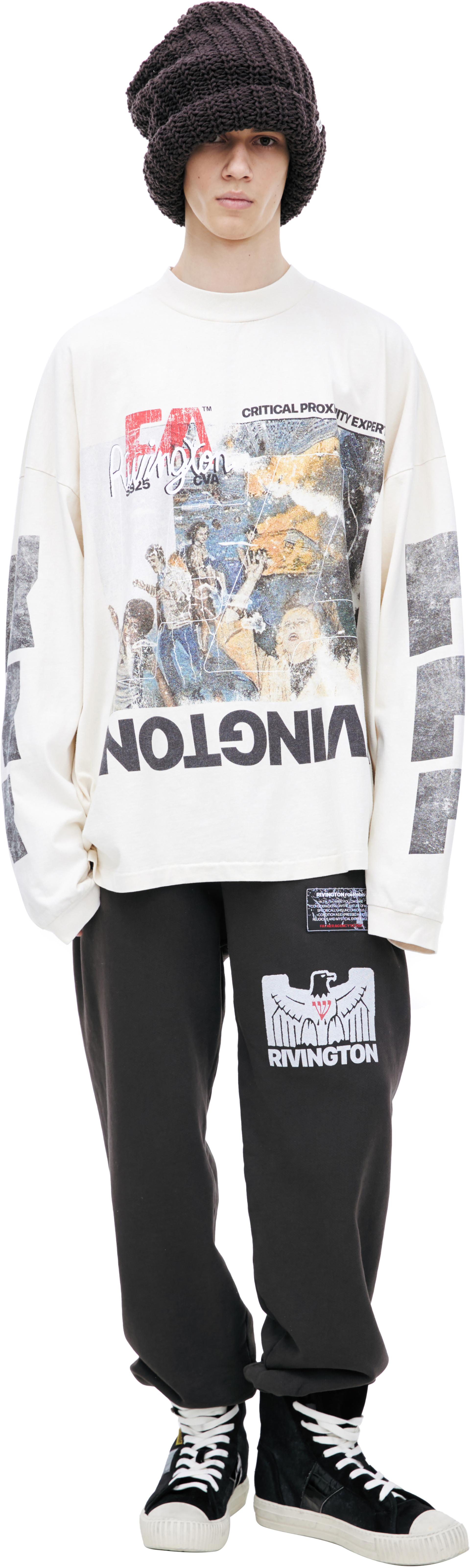 RRR123 White print longsleeve