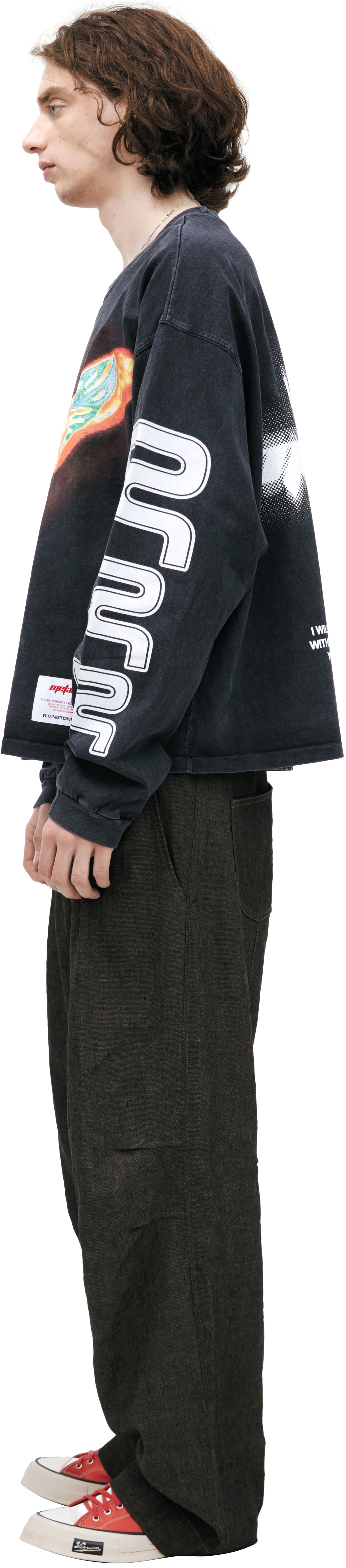 RRR123 Grey longsleeve with a print