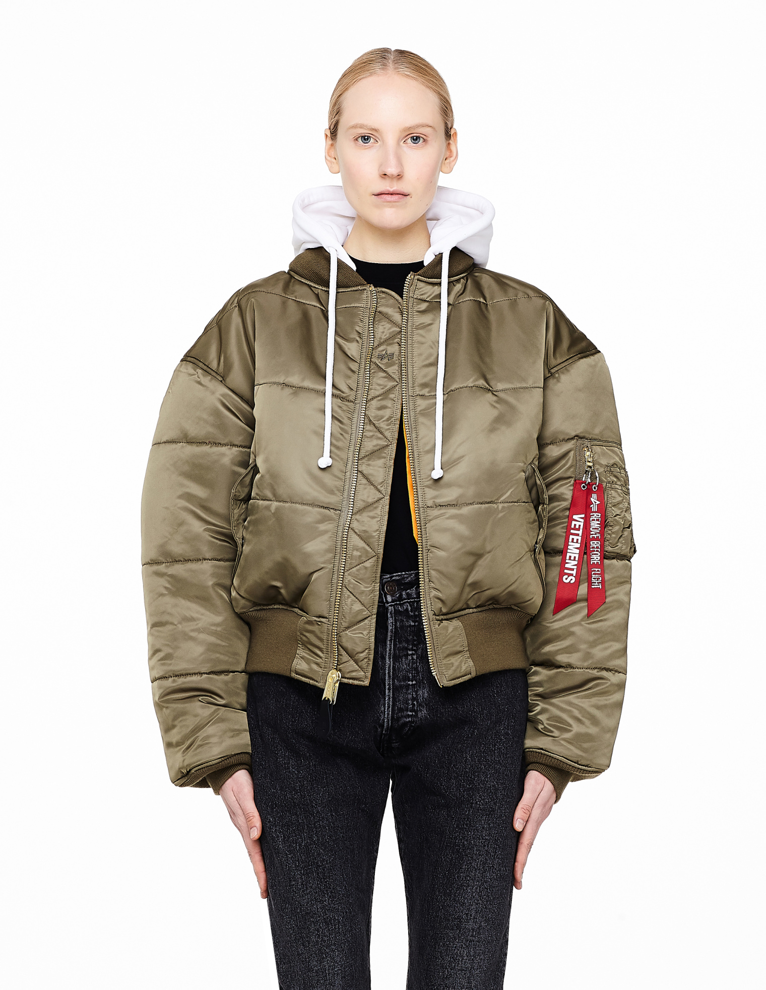VETEMENTS Двусторонний бомбер цвета хаки