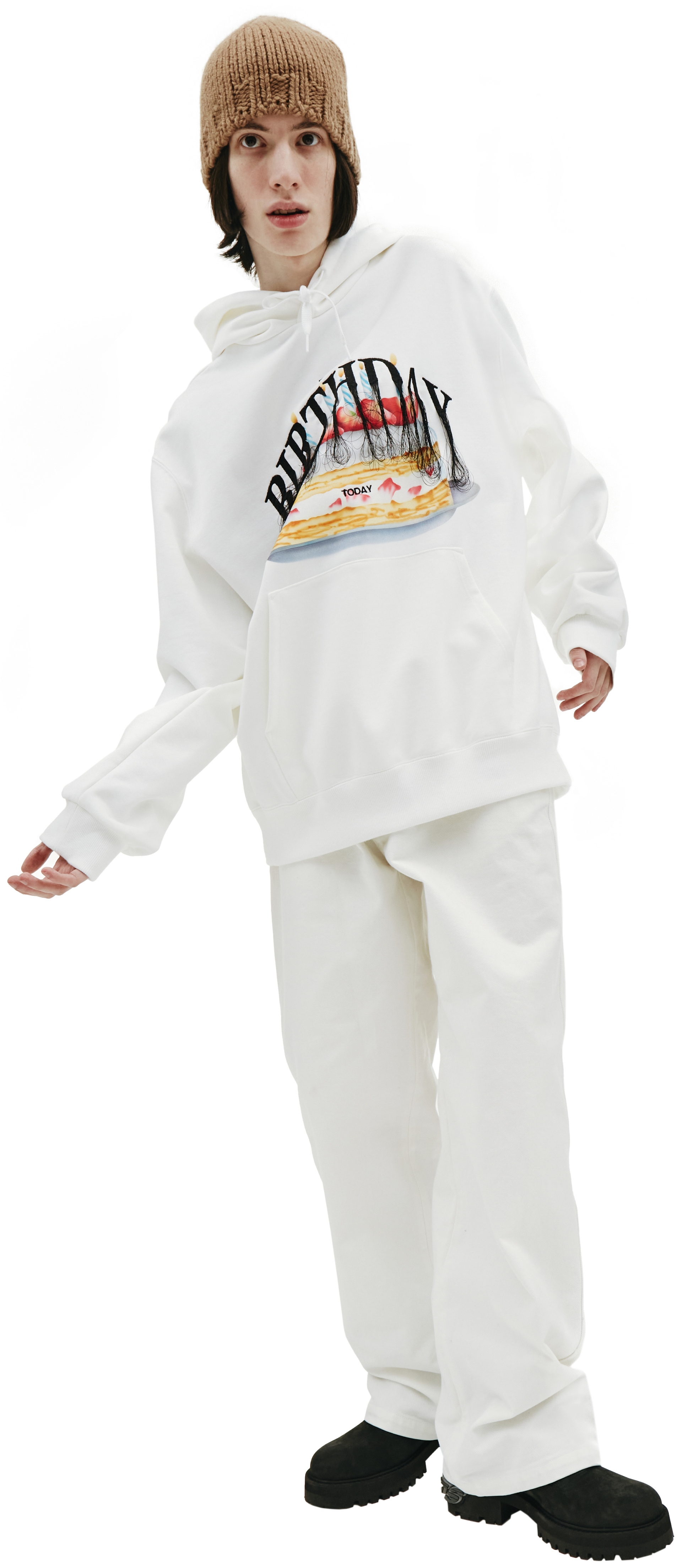 Doublet White Embroidered Birthday Hoodie